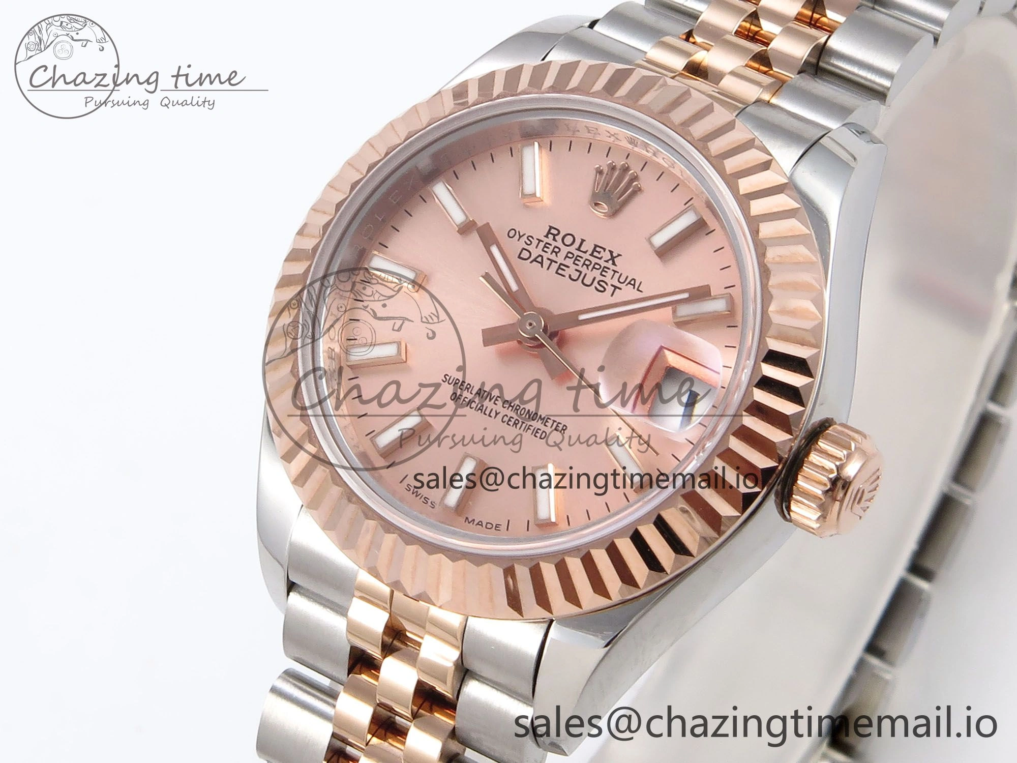 DateJust 28MM 279171 SS RG GMF 1:1 Best Edition 904L Steel RG Stick Dial on Jubilee Bracelet A2671