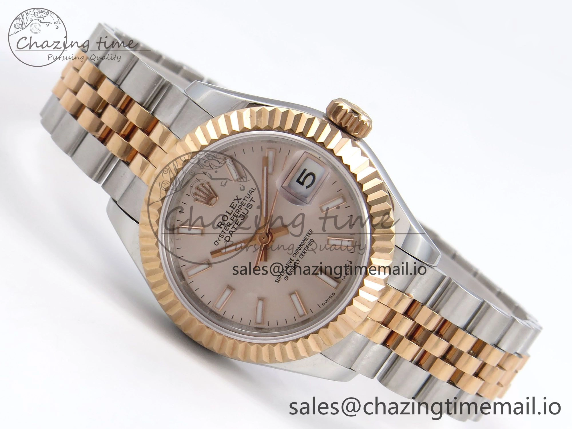 DateJust 28MM 279171 SS RG GMF 1:1 Best Edition 904L Steel Silver Stick Dial on Jubilee Bracelet A2671