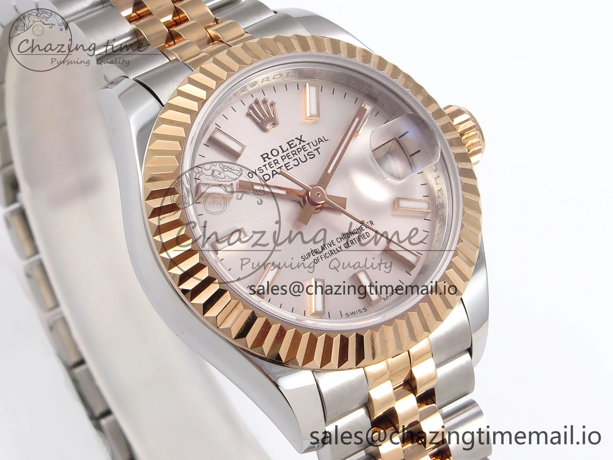 DateJust 28MM 279171 SS RG GMF 1:1 Best Edition 904L Steel Silver Stick Dial on Jubilee Bracelet A2671