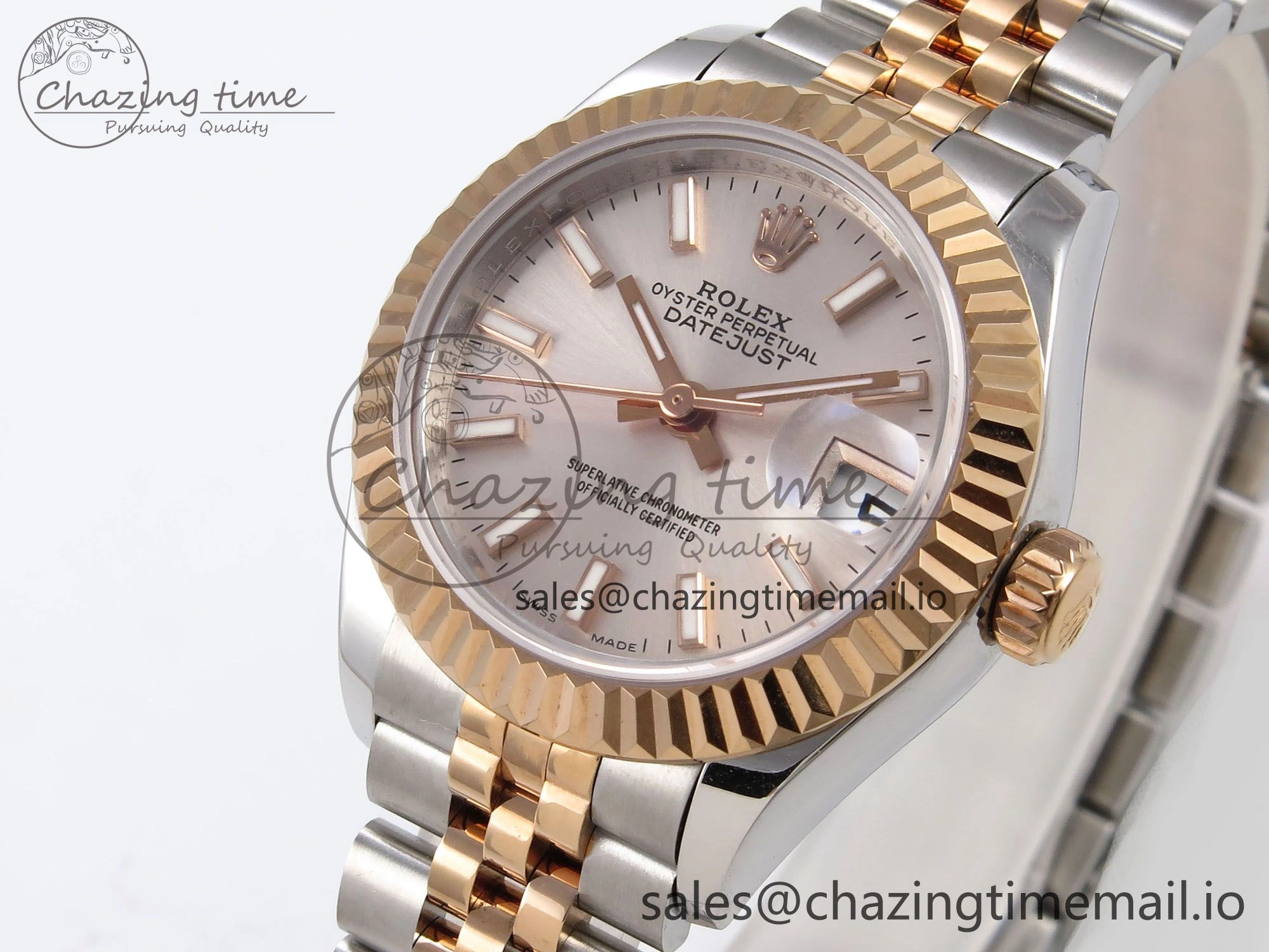 DateJust 28MM 279171 SS RG GMF 1:1 Best Edition 904L Steel Silver Stick Dial on Jubilee Bracelet A2671