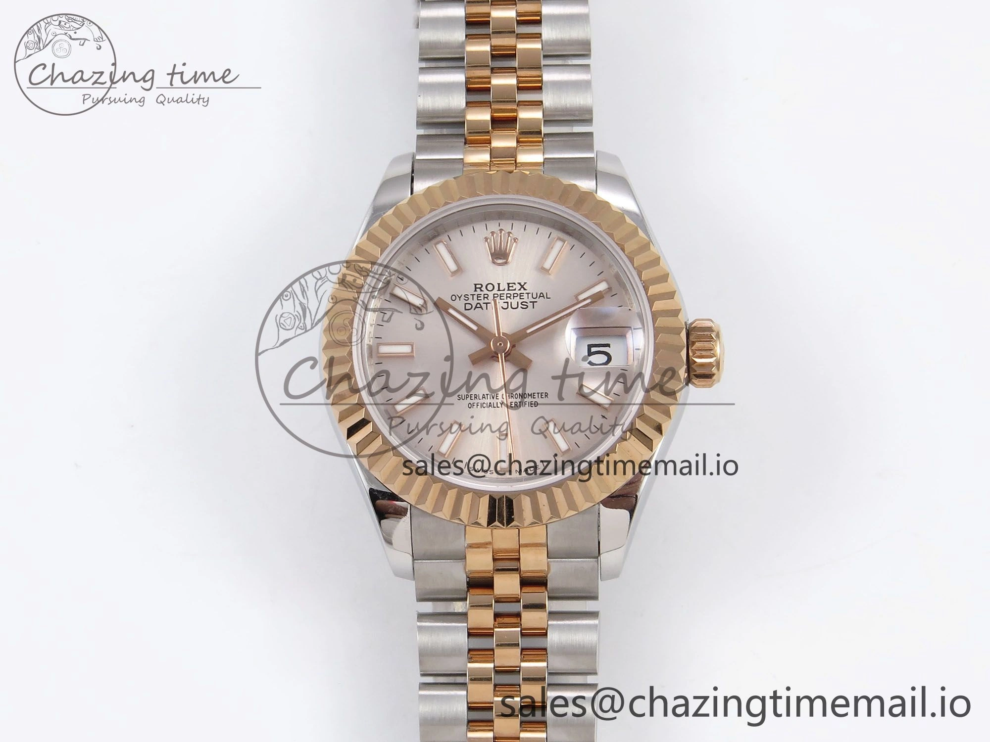 DateJust 28MM 279171 SS RG GMF 1:1 Best Edition 904L Steel Silver Stick Dial on Jubilee Bracelet A2671