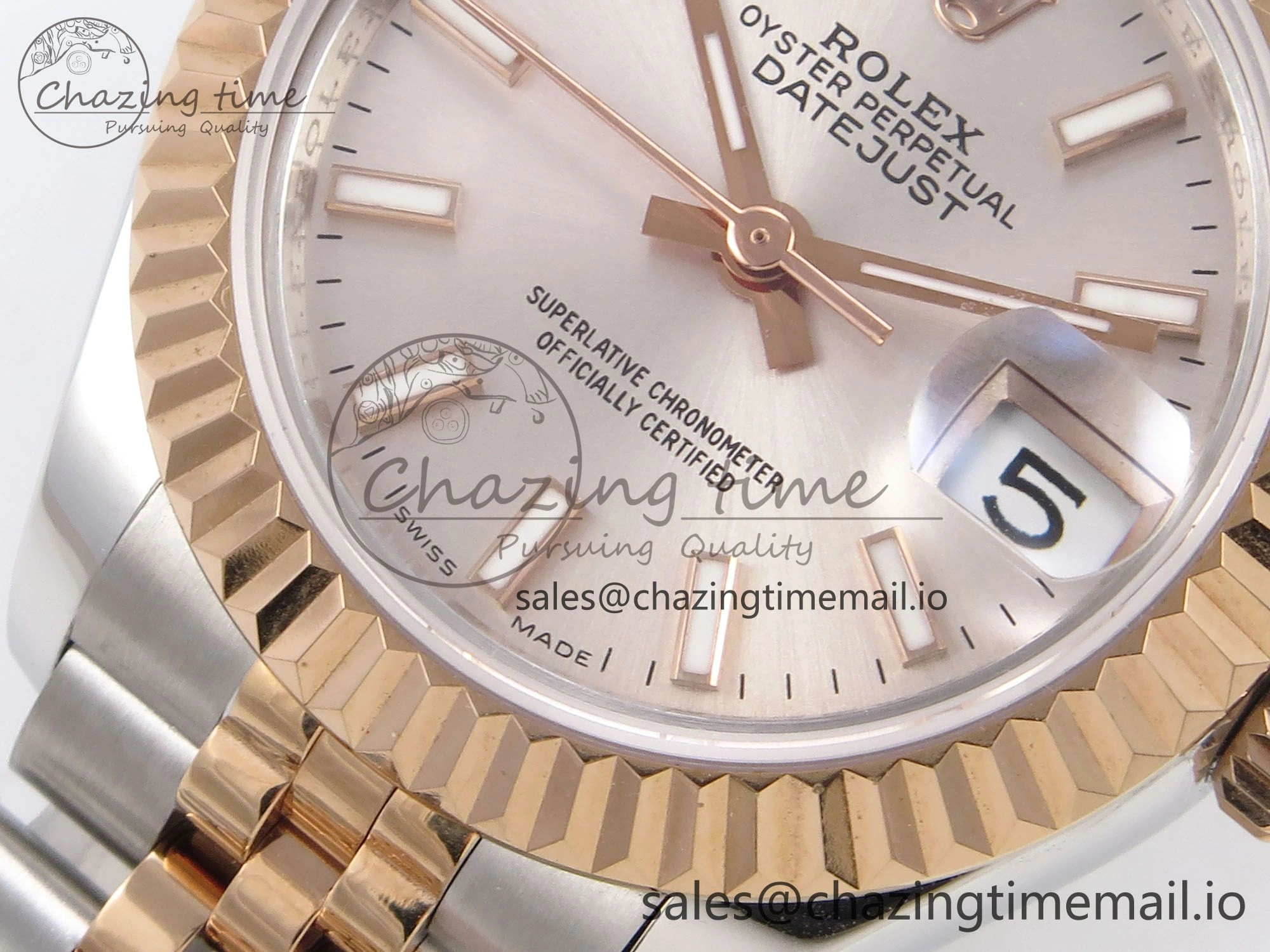 DateJust 28MM 279171 SS RG GMF 1:1 Best Edition 904L Steel Silver Stick Dial on Jubilee Bracelet A2671