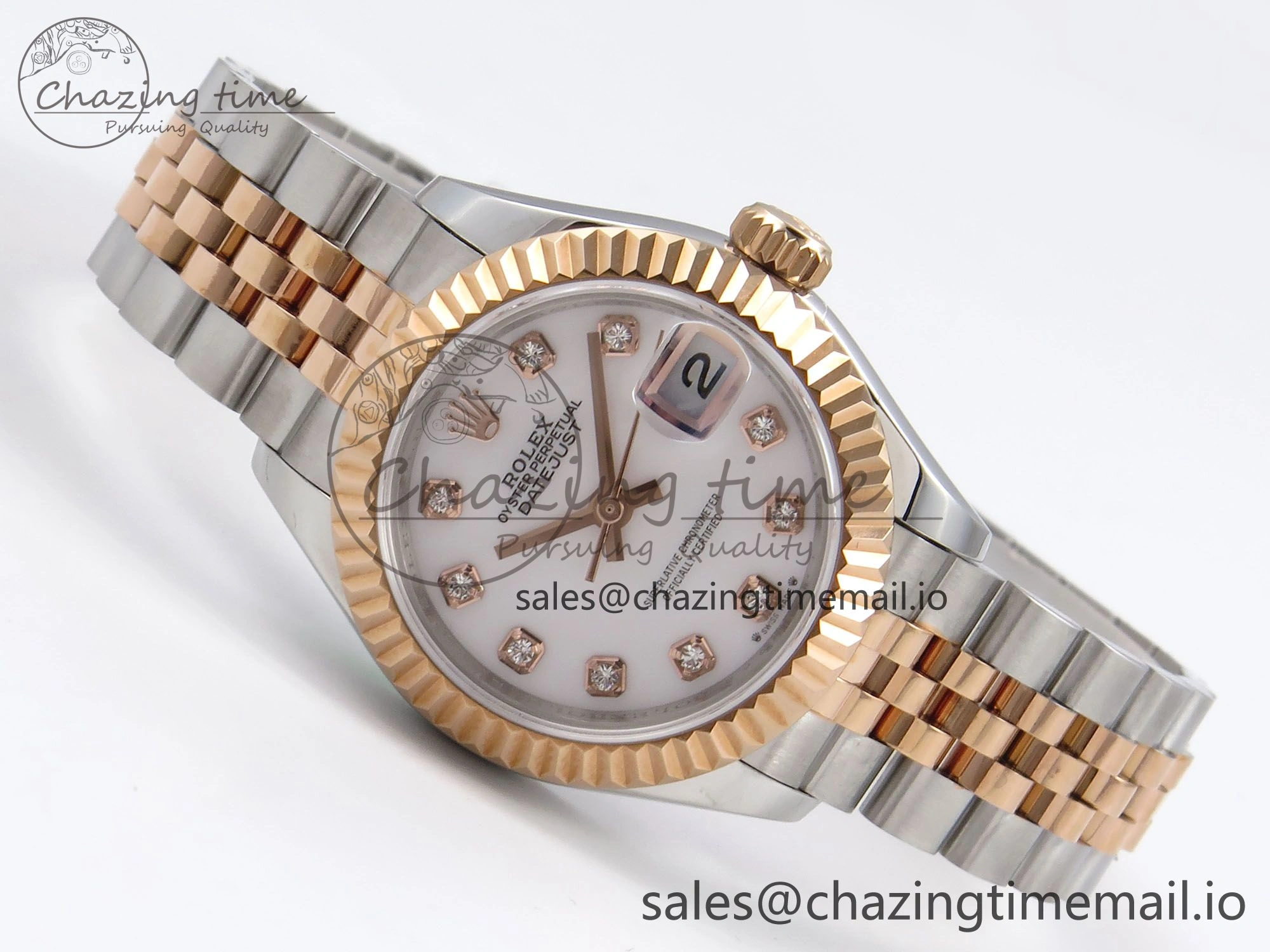 DateJust 28MM 279171 SS RG GMF 1:1 Best Edition 904L Steel White Diamonds Dial on Jubilee Bracelet A2671