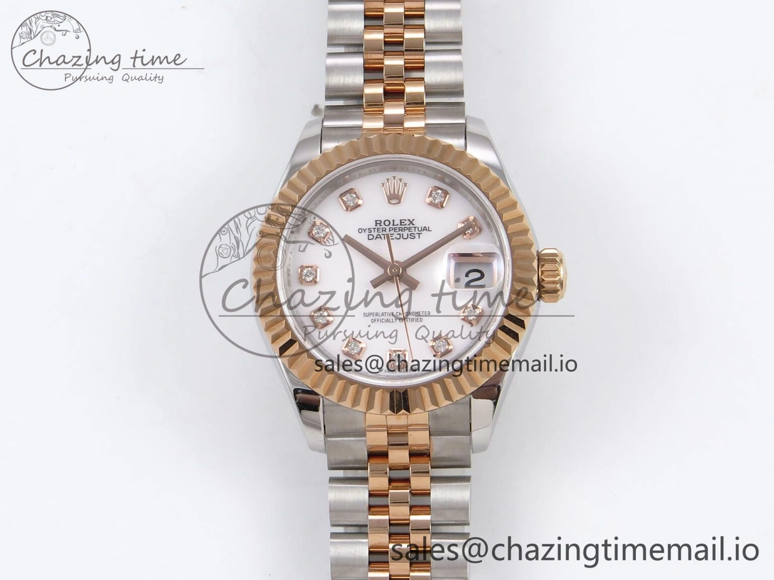 DateJust 28MM 279171 SS RG GMF 1:1 Best Edition 904L Steel White Diamonds Dial on Jubilee Bracelet A2671