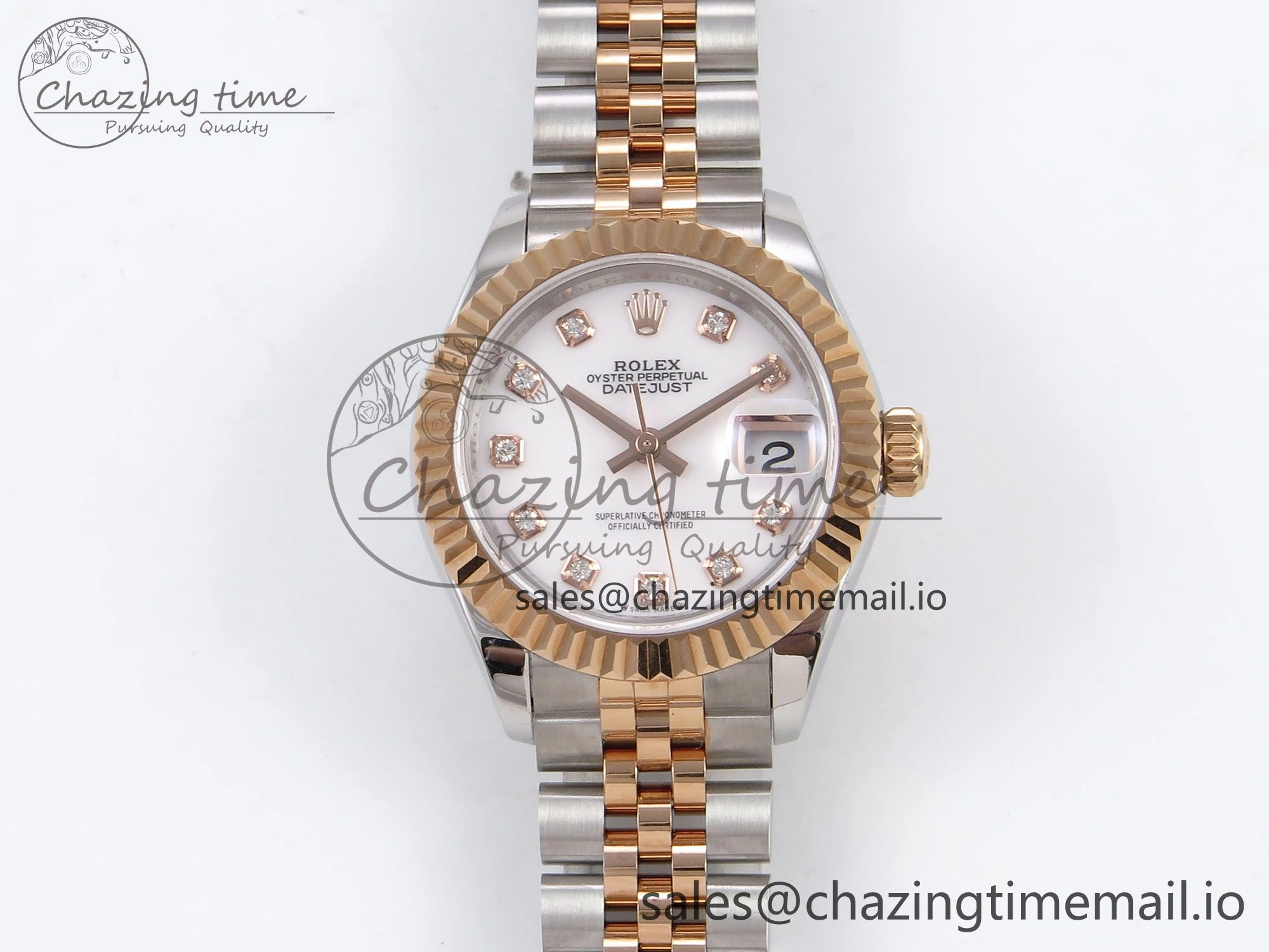 DateJust 28MM 279171 SS RG GMF 1:1 Best Edition 904L Steel White Diamonds Dial on Jubilee Bracelet A2671