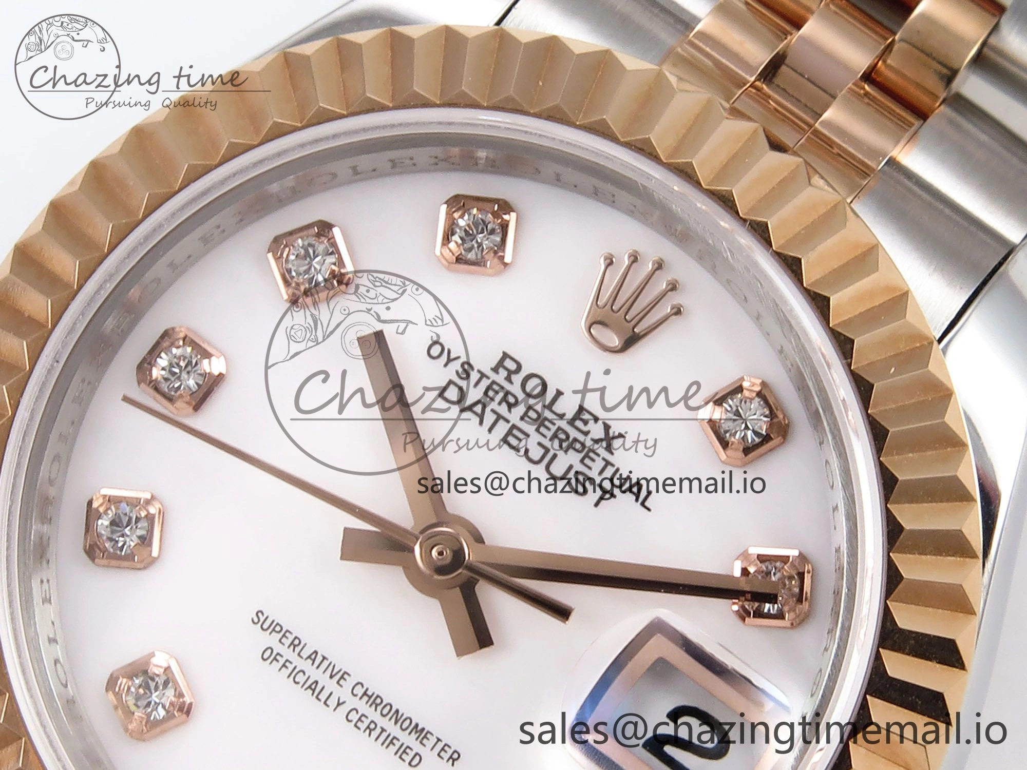 DateJust 28MM 279171 SS RG GMF 1:1 Best Edition 904L Steel White Diamonds Dial on Jubilee Bracelet A2671