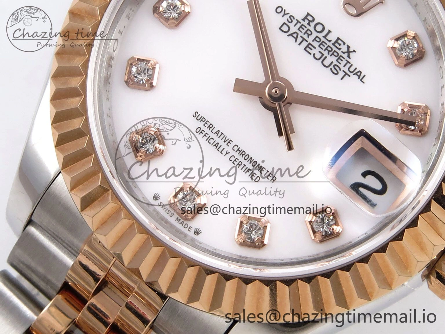 DateJust 28MM 279171 SS RG GMF 1:1 Best Edition 904L Steel White Diamonds Dial on Jubilee Bracelet A2671