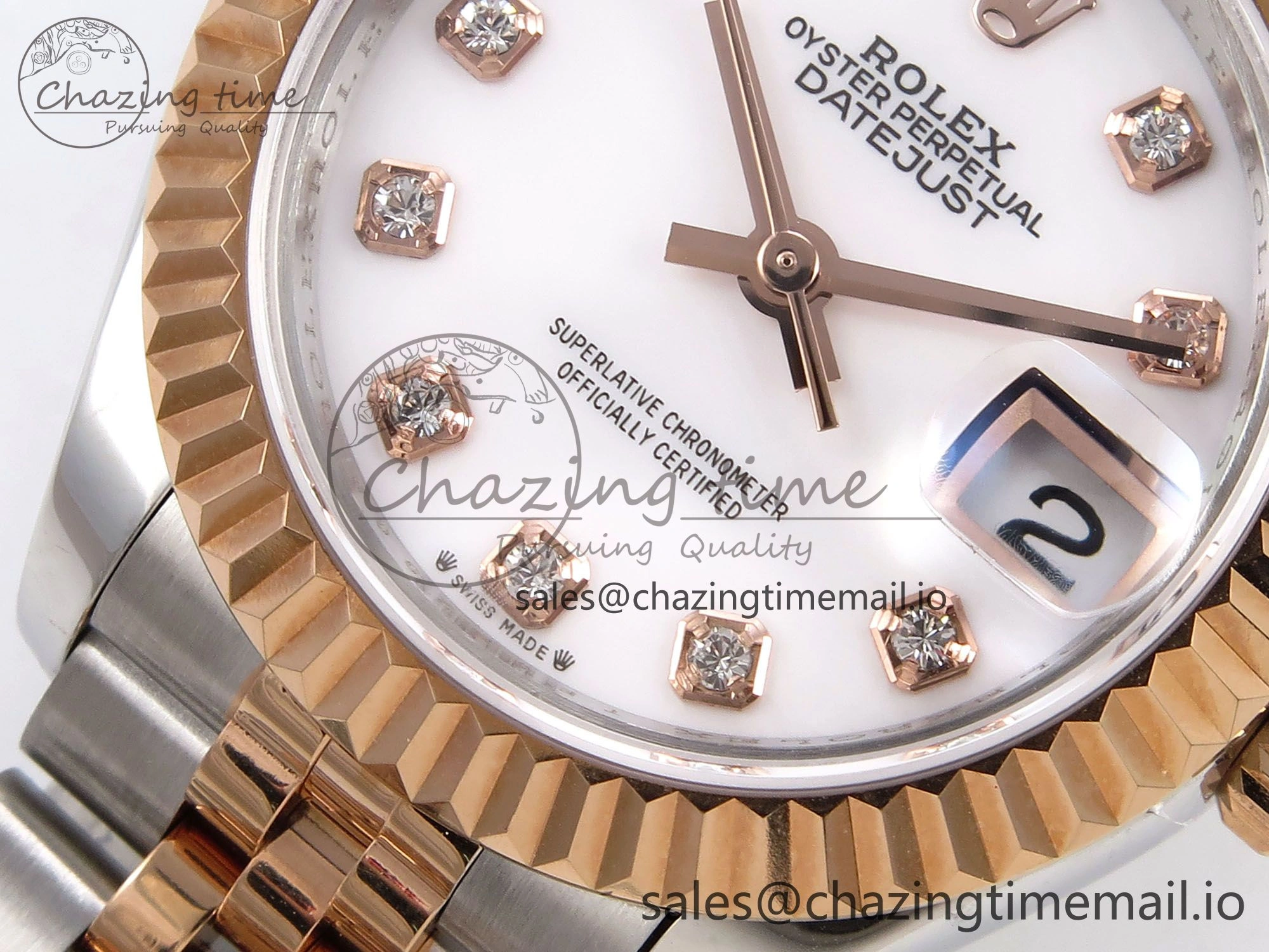 DateJust 28MM 279171 SS RG GMF 1:1 Best Edition 904L Steel White Diamonds Dial on Jubilee Bracelet A2671