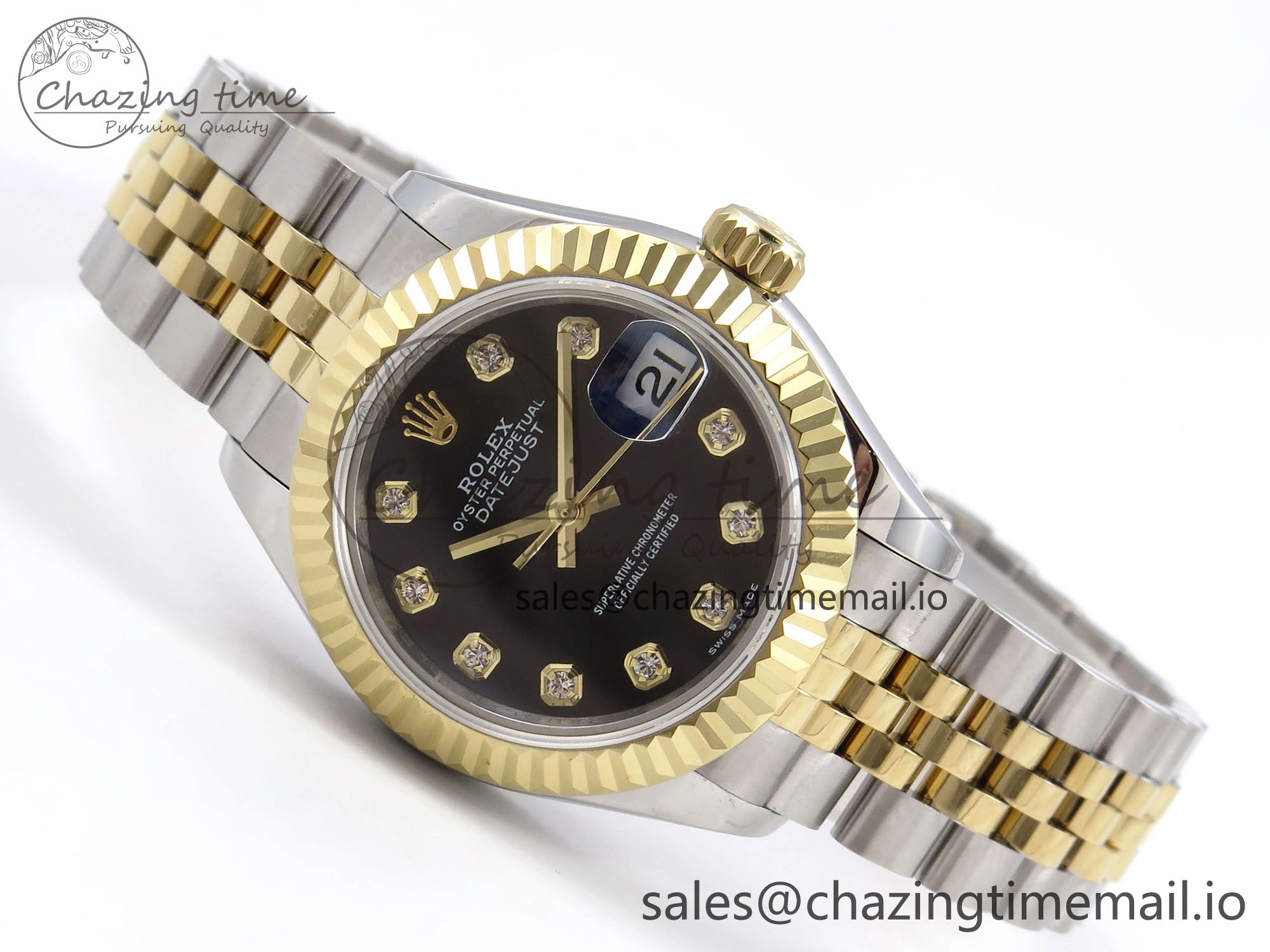 DateJust 28MM 279173 SS YG GMF 1:1 Best Edition 904L Steel Black Diamonds Dial on Jubilee Bracelet A2671