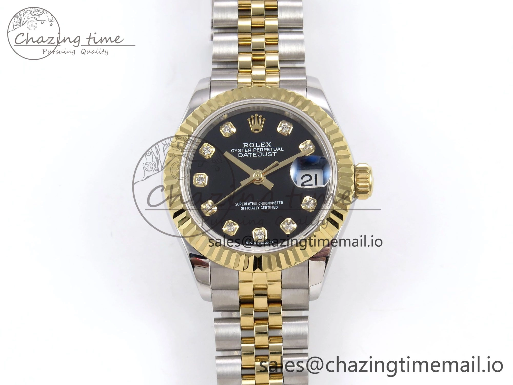 DateJust 28MM 279173 SS YG GMF 1:1 Best Edition 904L Steel Black Diamonds Dial on Jubilee Bracelet A2671