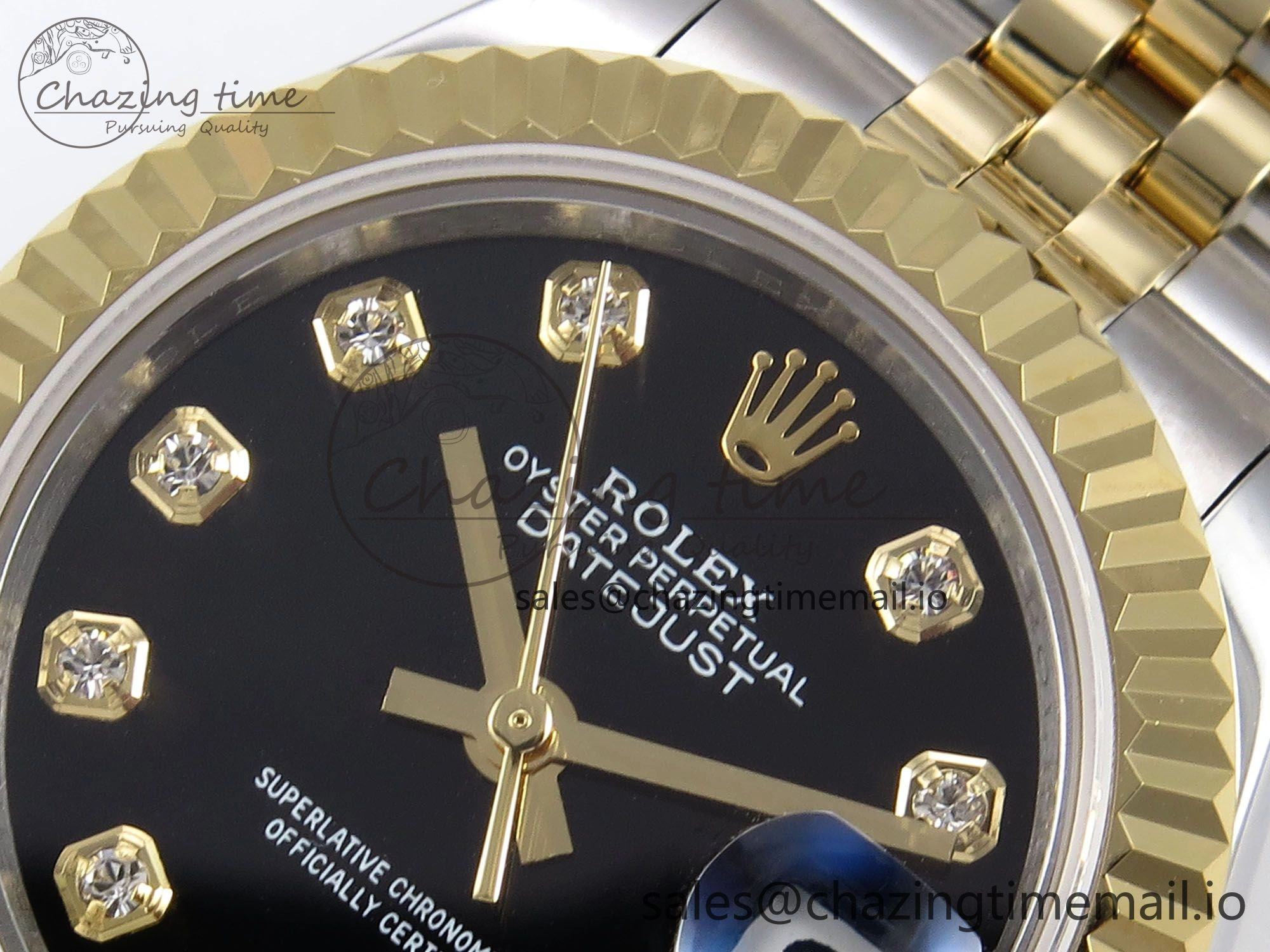 DateJust 28MM 279173 SS YG GMF 1:1 Best Edition 904L Steel Black Diamonds Dial on Jubilee Bracelet A2671
