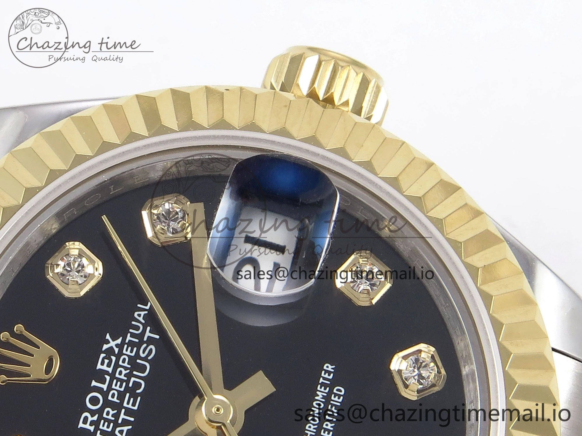 DateJust 28MM 279173 SS YG GMF 1:1 Best Edition 904L Steel Black Diamonds Dial on Jubilee Bracelet A2671