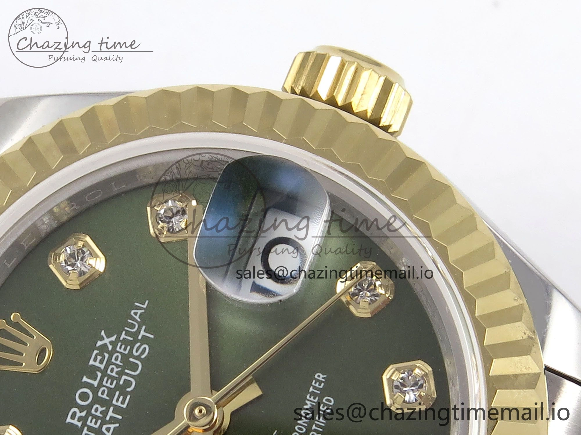 DateJust 28MM 279173 SS YG GMF 1:1 Best Edition 904L Steel Green Diamonds Dial on Jubilee Bracelet A2671