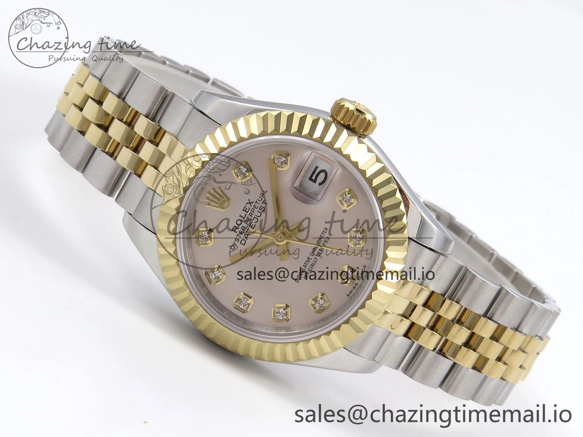 DateJust 28MM 279173 SS YG GMF 1:1 Best Edition 904L Steel Silver Diamonds Dial on Jubilee Bracelet A2671