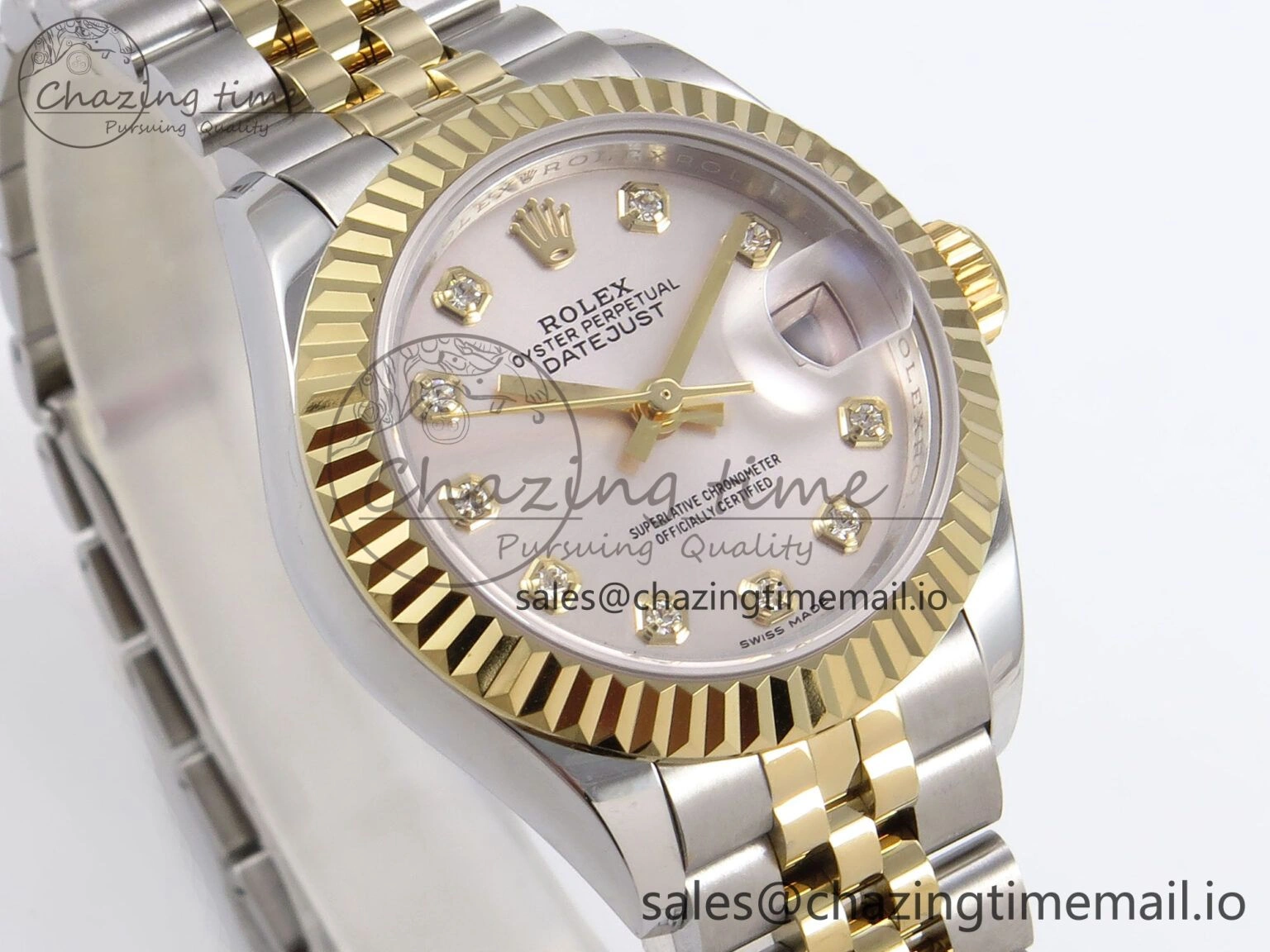DateJust 28MM 279173 SS YG GMF 1:1 Best Edition 904L Steel Silver Diamonds Dial on Jubilee Bracelet A2671
