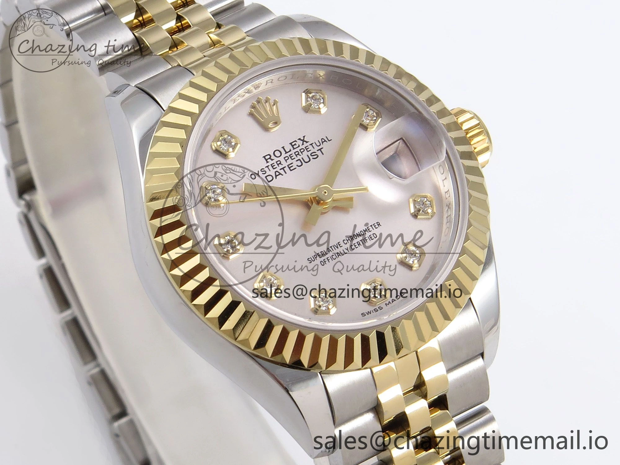 DateJust 28MM 279173 SS YG GMF 1:1 Best Edition 904L Steel Silver Diamonds Dial on Jubilee Bracelet A2671