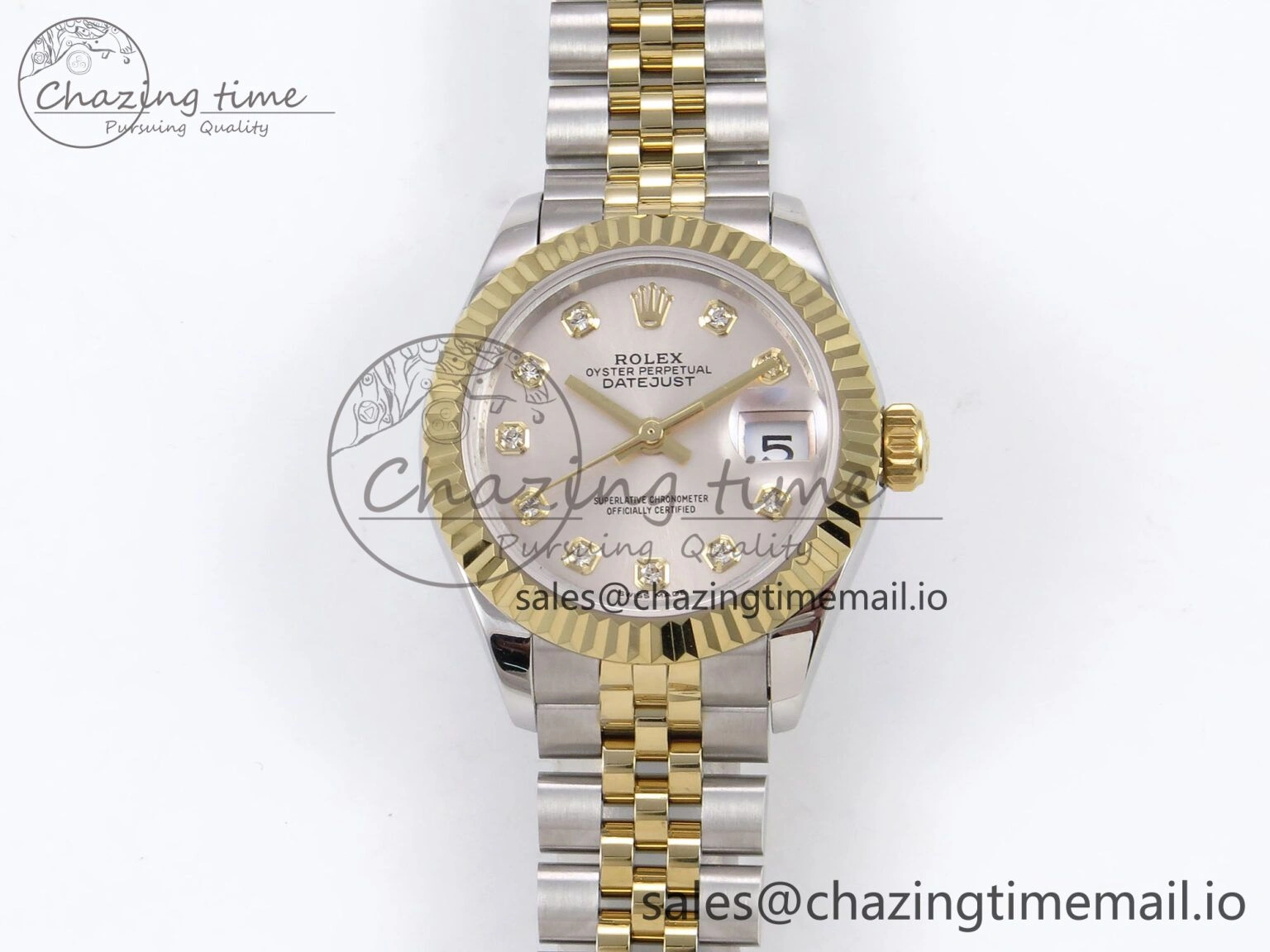 DateJust 28MM 279173 SS YG GMF 1:1 Best Edition 904L Steel Silver Diamonds Dial on Jubilee Bracelet A2671