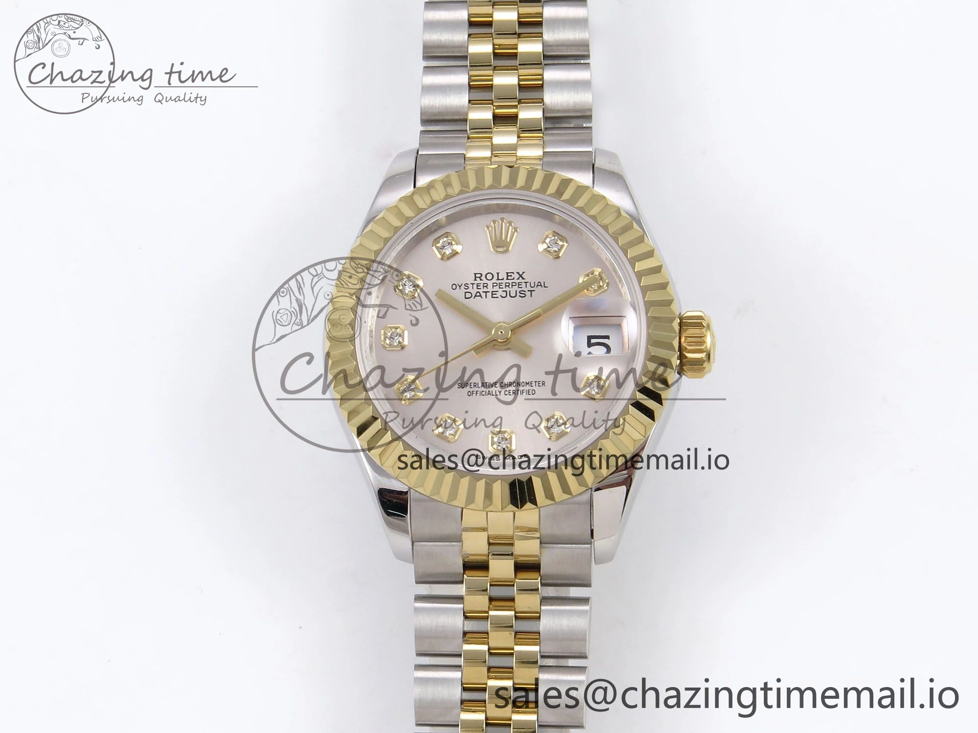 DateJust 28MM 279173 SS YG GMF 1:1 Best Edition 904L Steel Silver Diamonds Dial on Jubilee Bracelet A2671