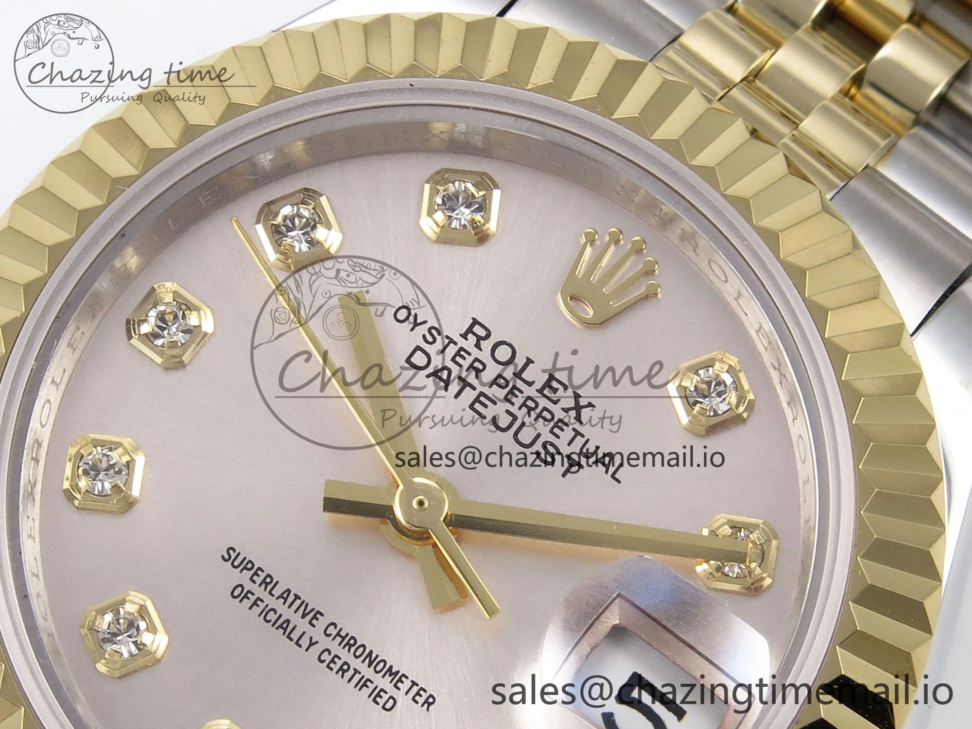DateJust 28MM 279173 SS YG GMF 1:1 Best Edition 904L Steel Silver Diamonds Dial on Jubilee Bracelet A2671