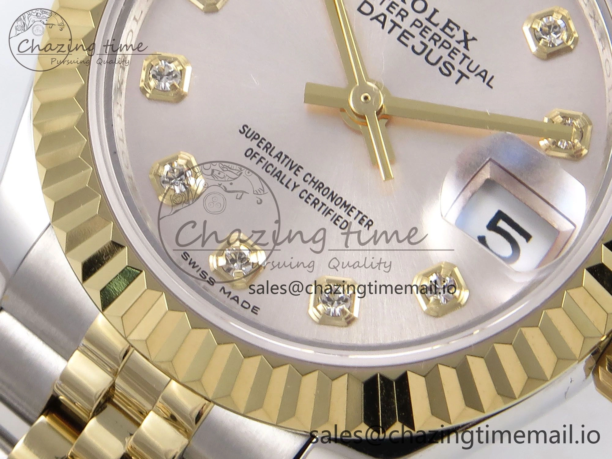 DateJust 28MM 279173 SS YG GMF 1:1 Best Edition 904L Steel Silver Diamonds Dial on Jubilee Bracelet A2671