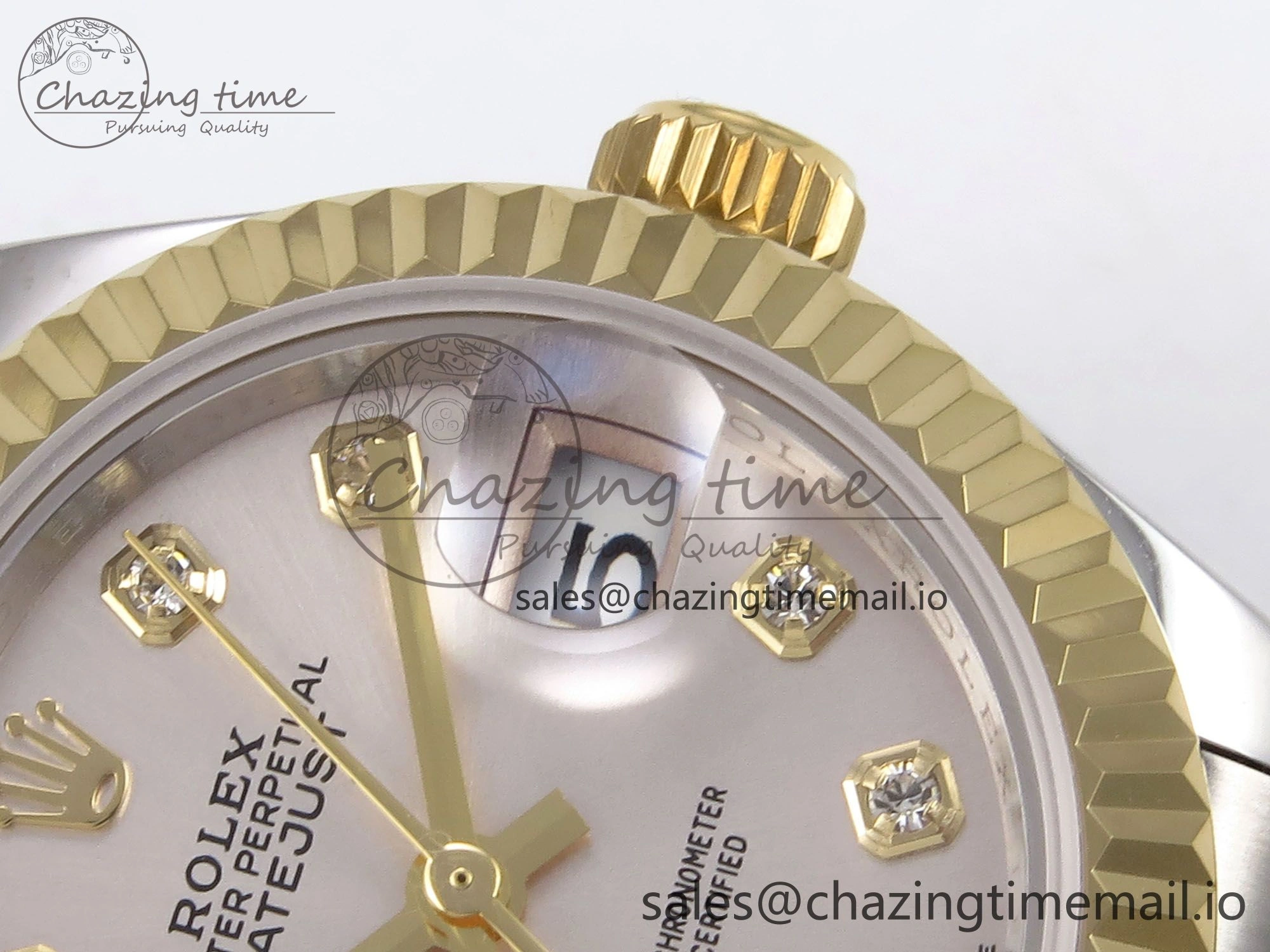 DateJust 28MM 279173 SS YG GMF 1:1 Best Edition 904L Steel Silver Diamonds Dial on Jubilee Bracelet A2671