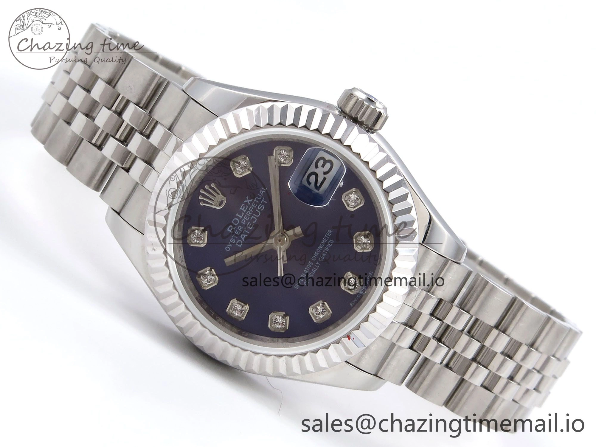 DateJust 28MM 279174 SS GMF 1:1 Best Edition 904L Steel Blue Diamonds Dial on Jubilee Bracelet A2671