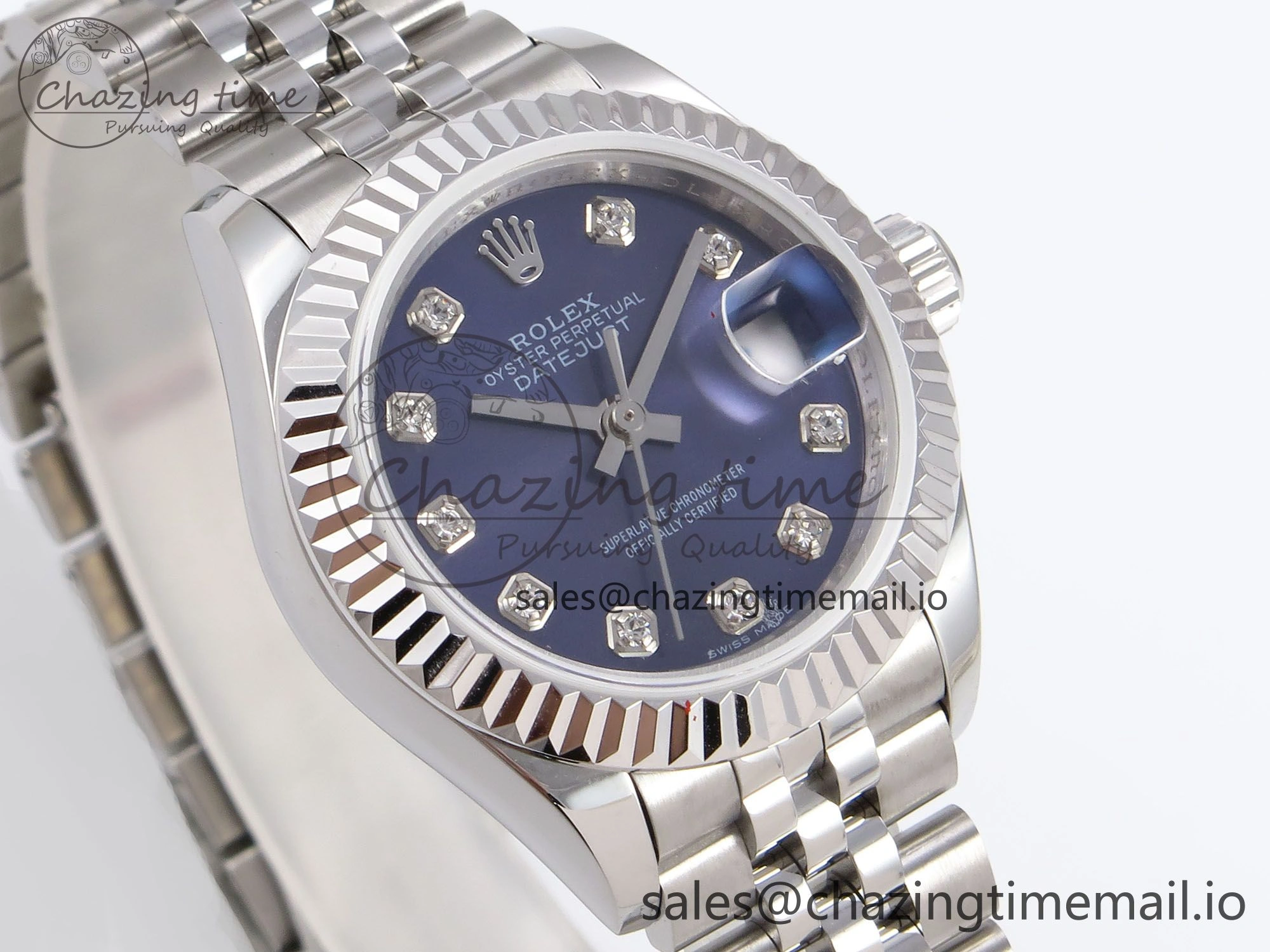 DateJust 28MM 279174 SS GMF 1:1 Best Edition 904L Steel Blue Diamonds Dial on Jubilee Bracelet A2671