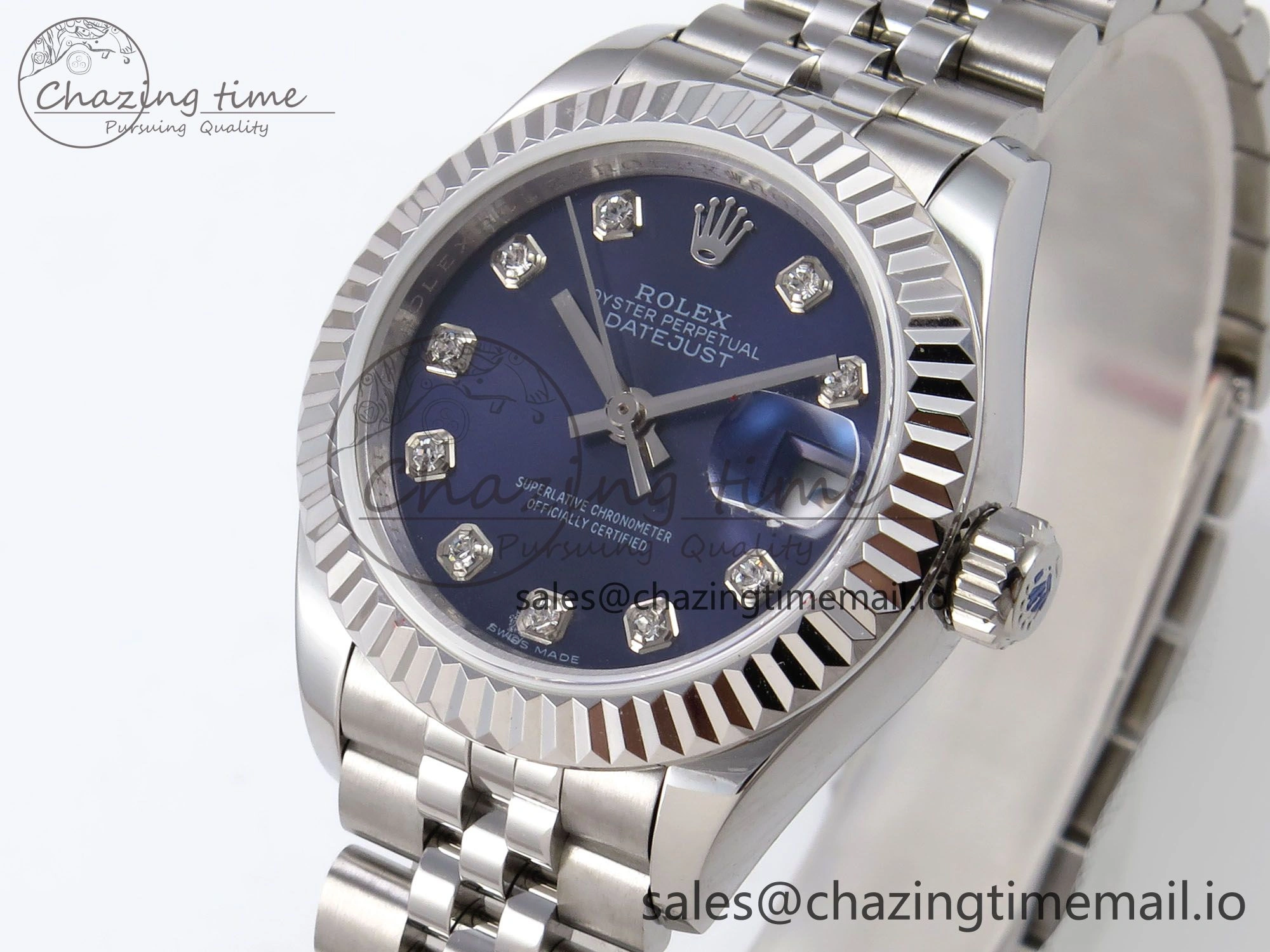 DateJust 28MM 279174 SS GMF 1:1 Best Edition 904L Steel Blue Diamonds Dial on Jubilee Bracelet A2671