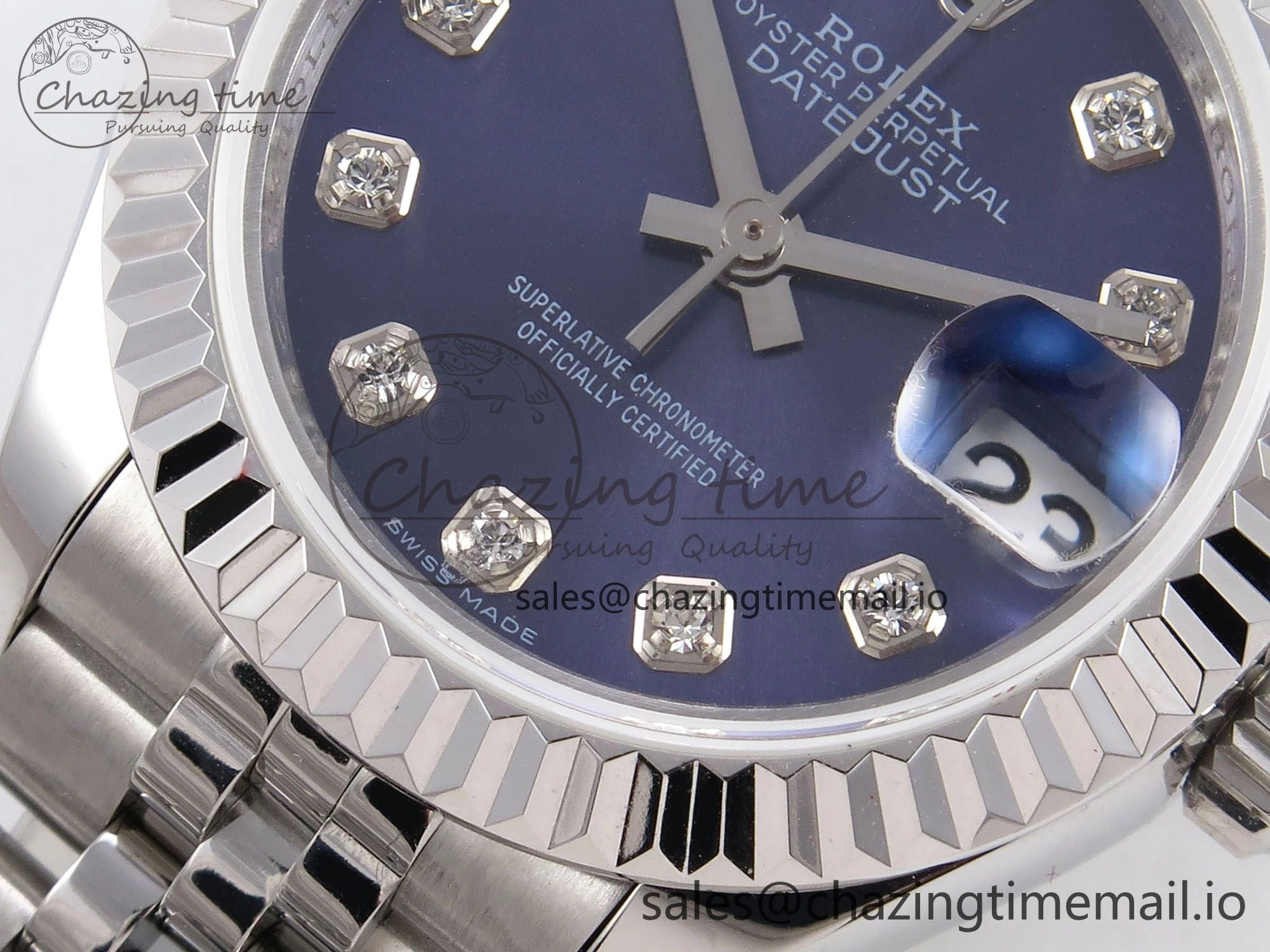DateJust 28MM 279174 SS GMF 1:1 Best Edition 904L Steel Blue Diamonds Dial on Jubilee Bracelet A2671