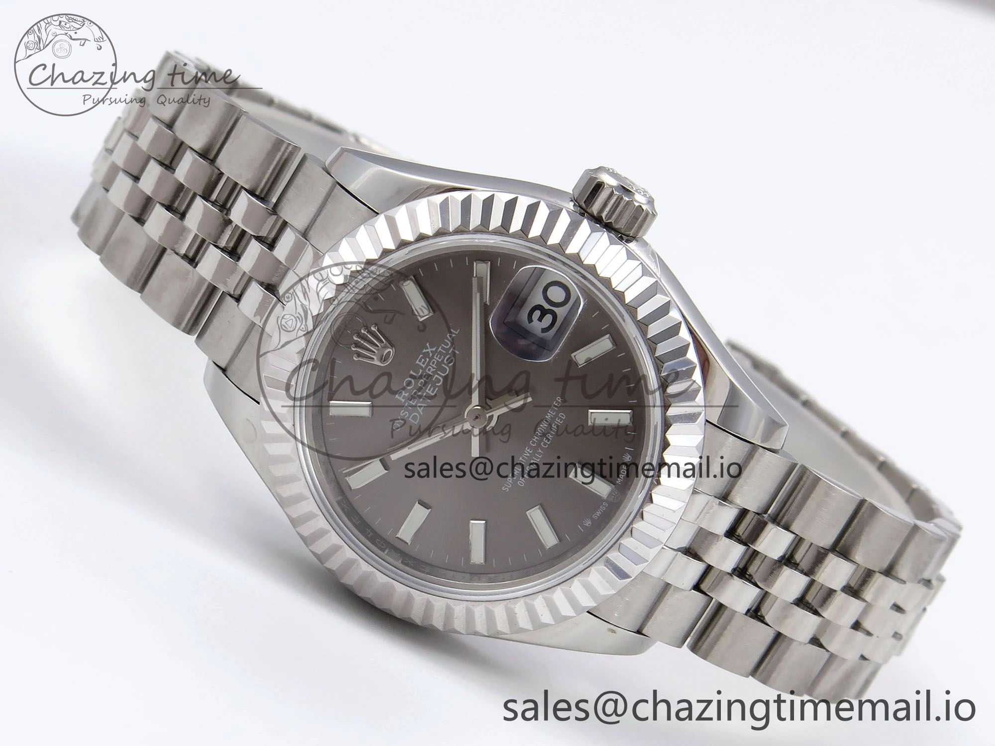DateJust 28MM 279174 SS GMF 1:1 Best Edition 904L Steel Gray Stick Dial on Jubilee Bracelet A2671