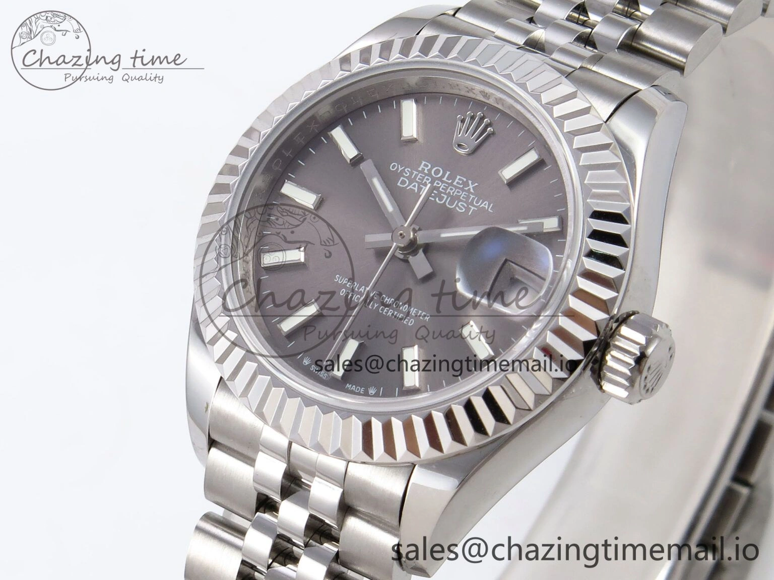 DateJust 28MM 279174 SS GMF 1:1 Best Edition 904L Steel Gray Stick Dial on Jubilee Bracelet A2671