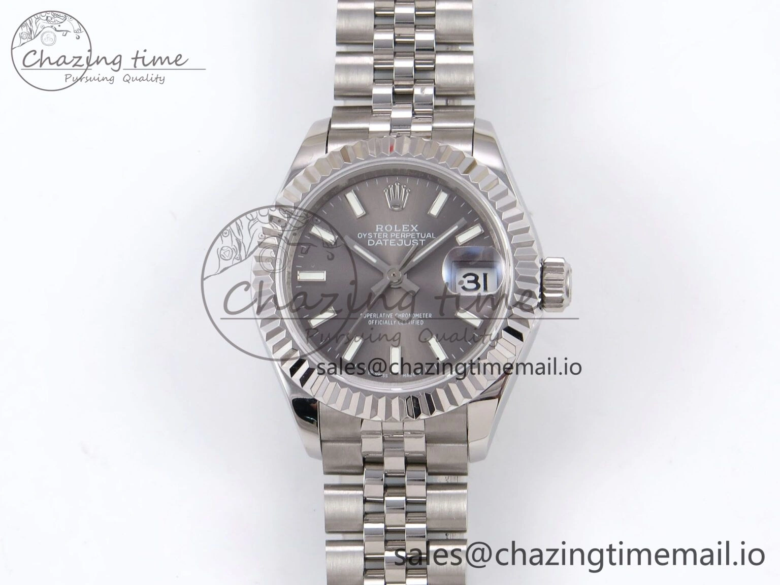 DateJust 28MM 279174 SS GMF 1:1 Best Edition 904L Steel Gray Stick Dial on Jubilee Bracelet A2671