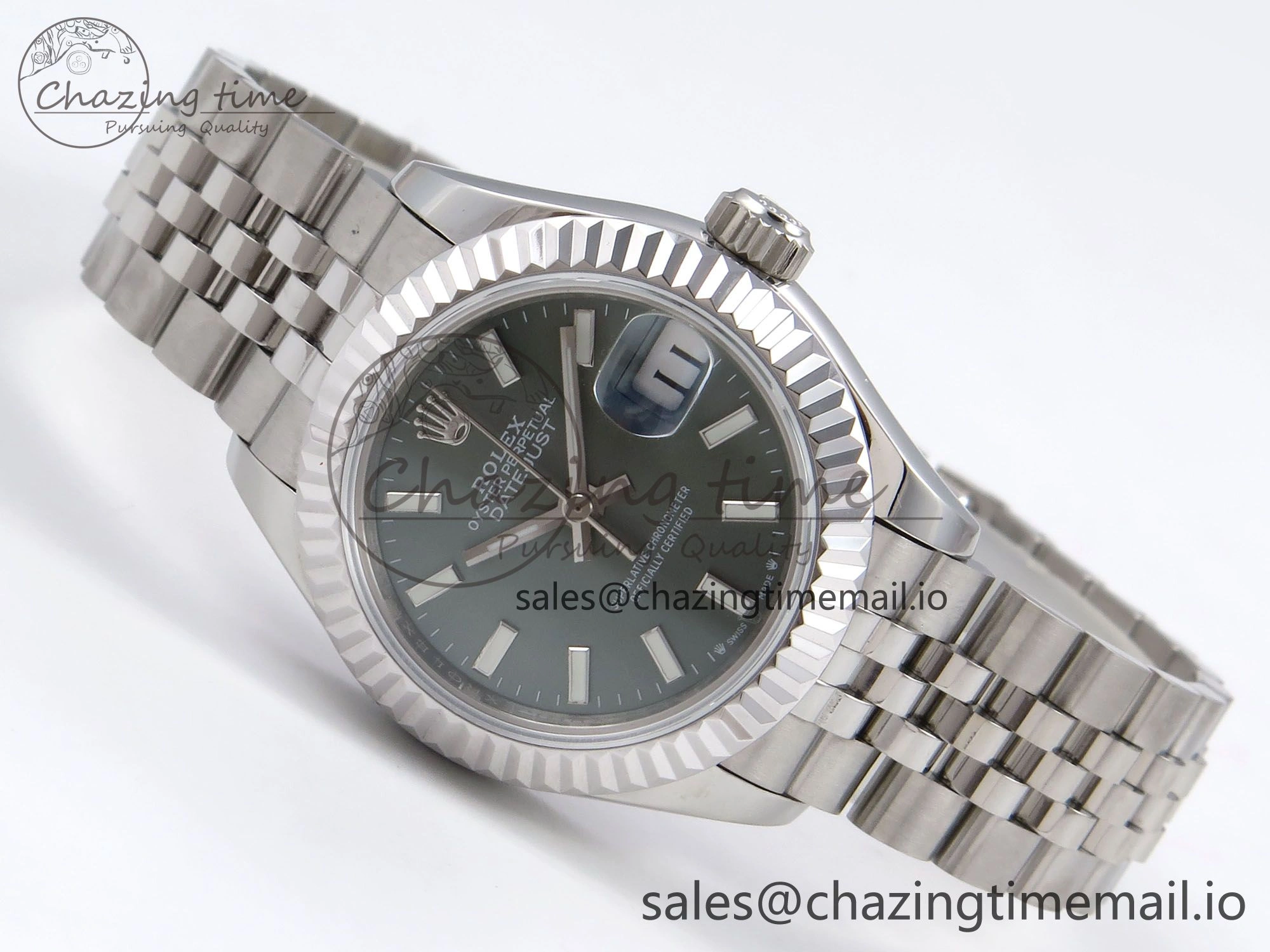 DateJust 28MM 279174 SS GMF 1:1 Best Edition 904L Steel Green Stick Dial on Jubilee Bracelet A2671