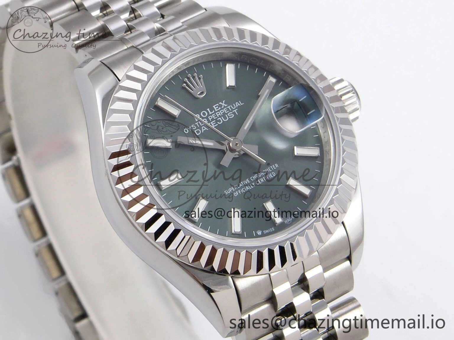 DateJust 28MM 279174 SS GMF 1:1 Best Edition 904L Steel Green Stick Dial on Jubilee Bracelet A2671