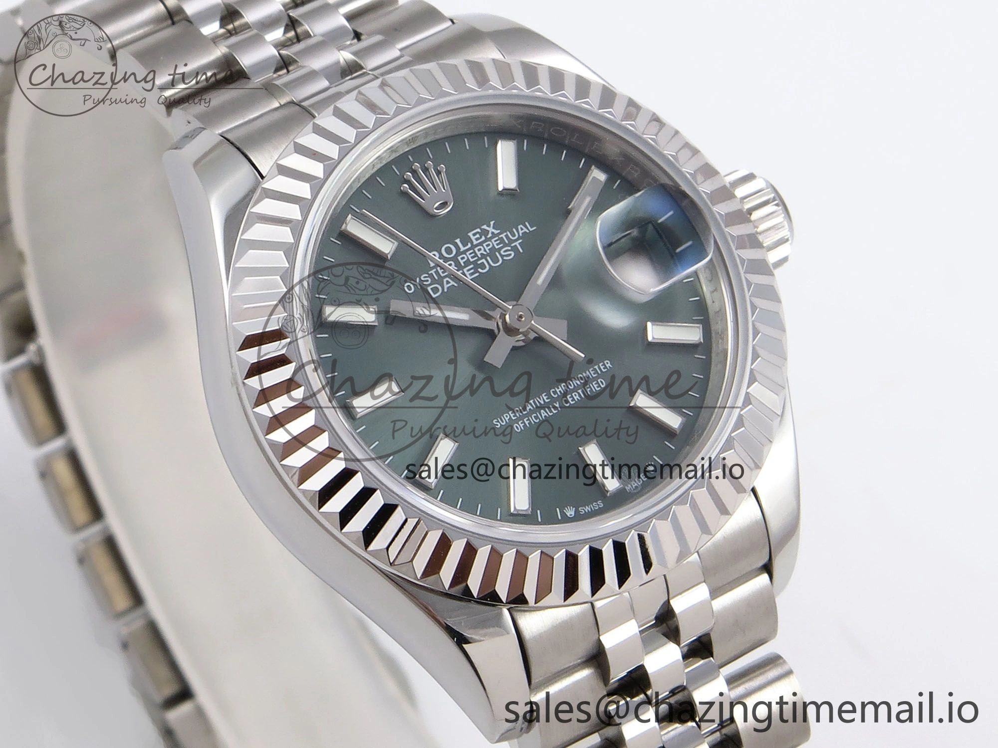 DateJust 28MM 279174 SS GMF 1:1 Best Edition 904L Steel Green Stick Dial on Jubilee Bracelet A2671