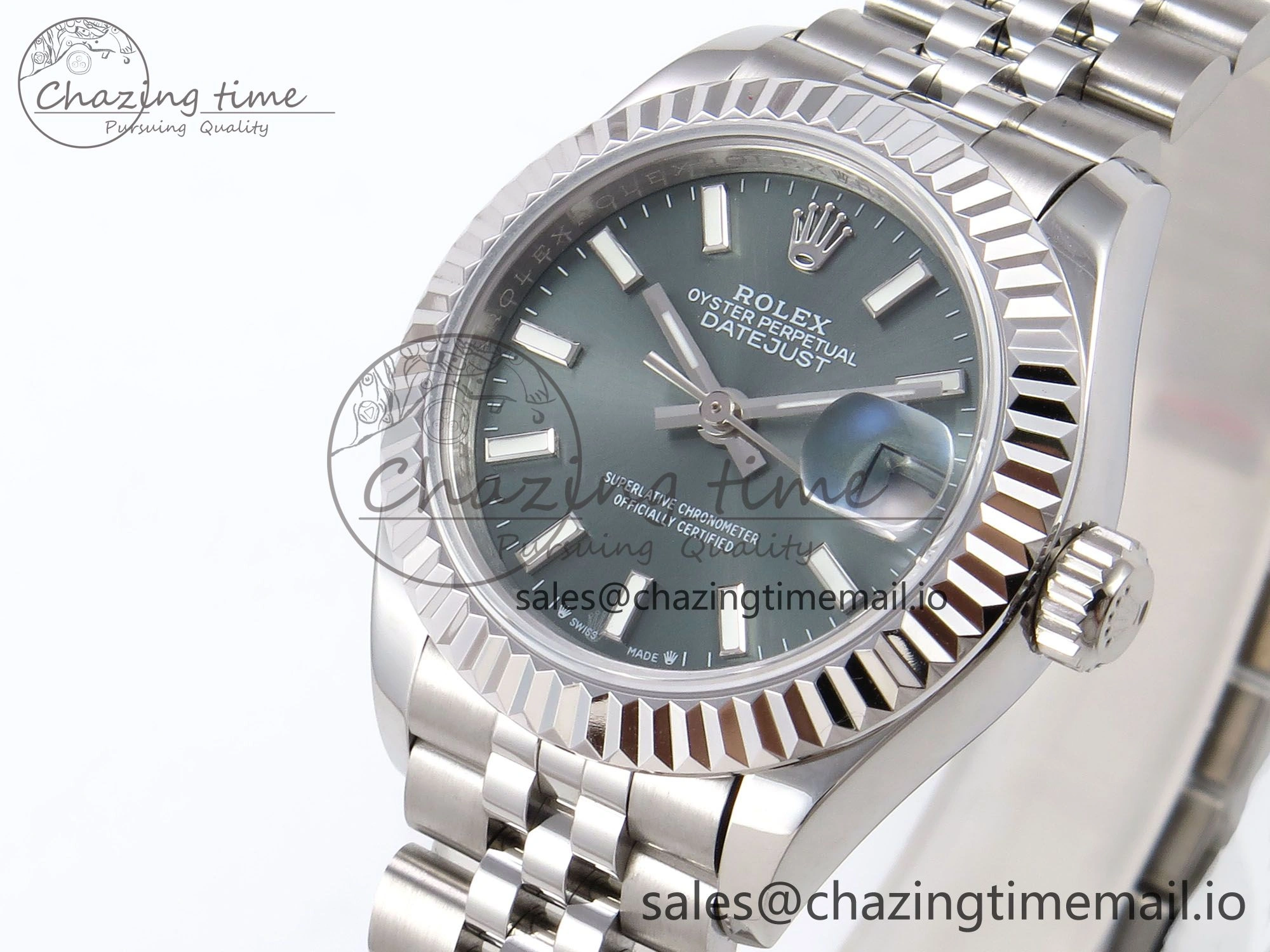 DateJust 28MM 279174 SS GMF 1:1 Best Edition 904L Steel Green Stick Dial on Jubilee Bracelet A2671
