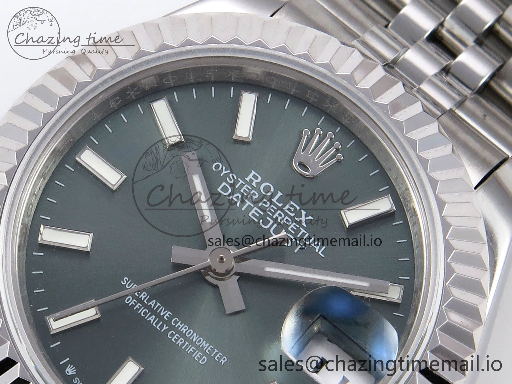 DateJust 28MM 279174 SS GMF 1:1 Best Edition 904L Steel Green Stick Dial on Jubilee Bracelet A2671