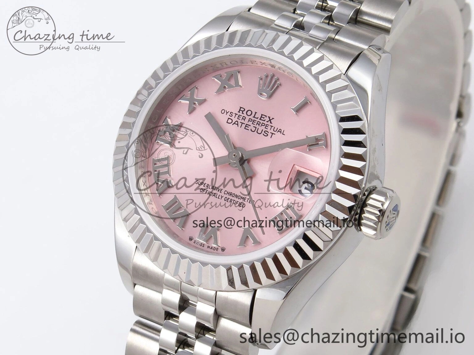 DateJust 28MM 279174 SS GMF 1:1 Best Edition 904L Steel Pink Roman Dial on Jubilee Bracelet A2671