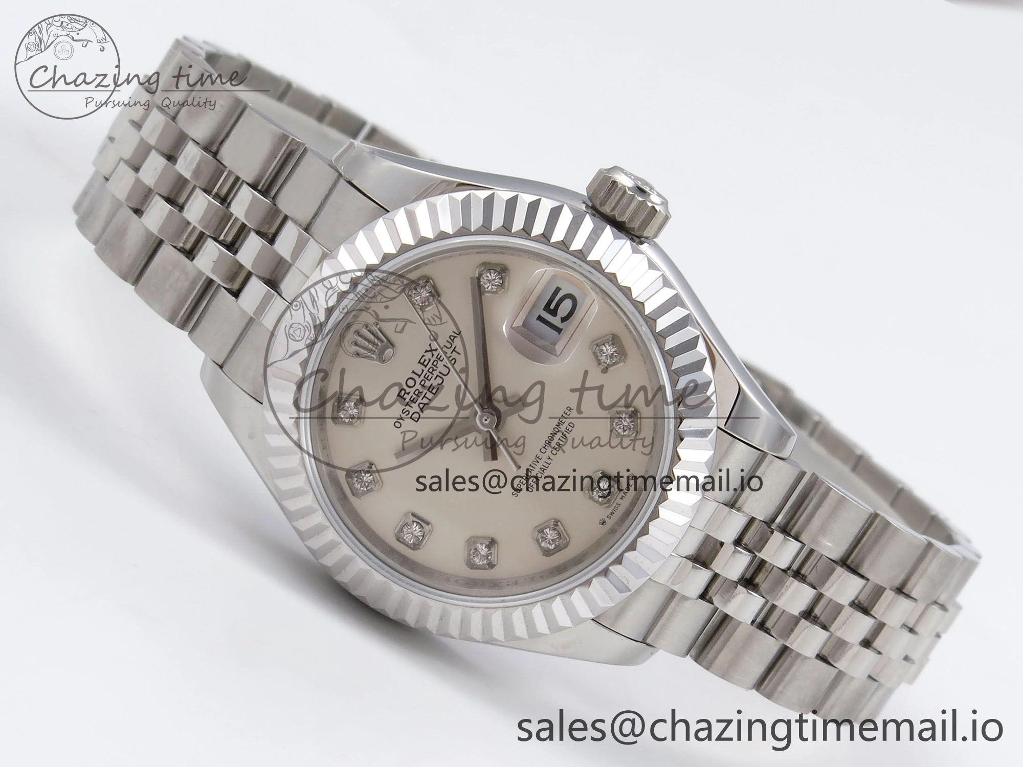 DateJust 28MM 279174 SS GMF 1:1 Best Edition 904L Steel Silver Diamonds Dial on Jubilee Bracelet A2671