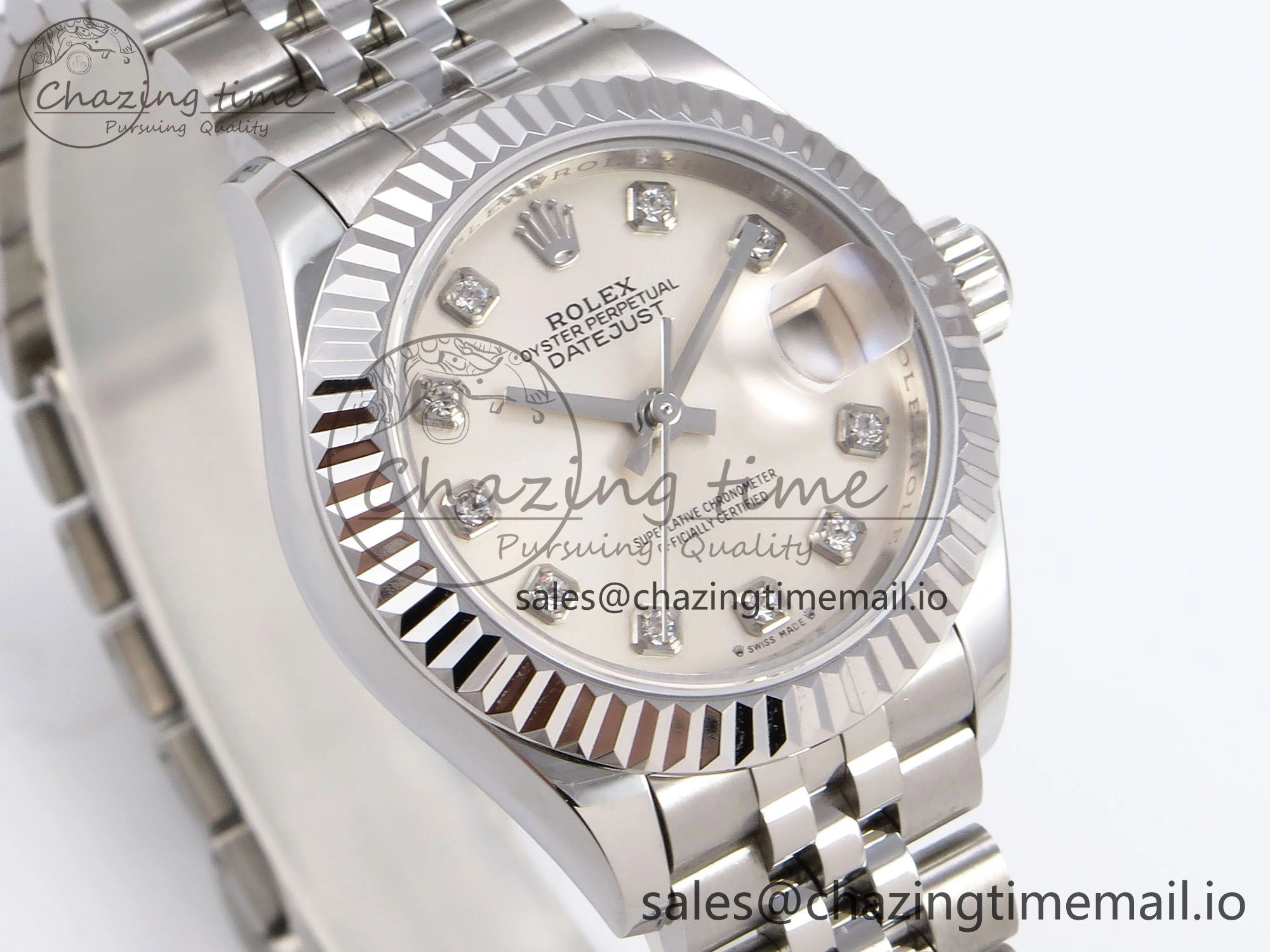 DateJust 28MM 279174 SS GMF 1:1 Best Edition 904L Steel Silver Diamonds Dial on Jubilee Bracelet A2671