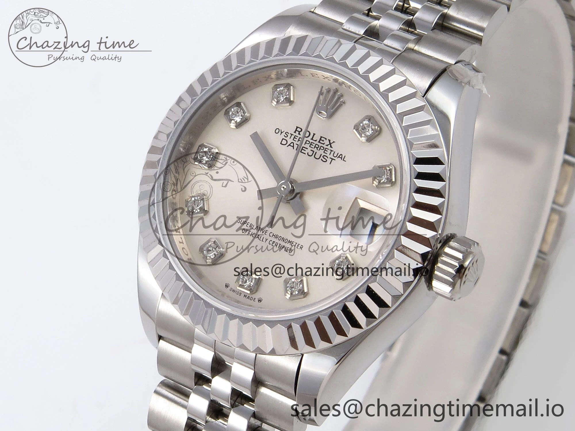 DateJust 28MM 279174 SS GMF 1:1 Best Edition 904L Steel Silver Diamonds Dial on Jubilee Bracelet A2671