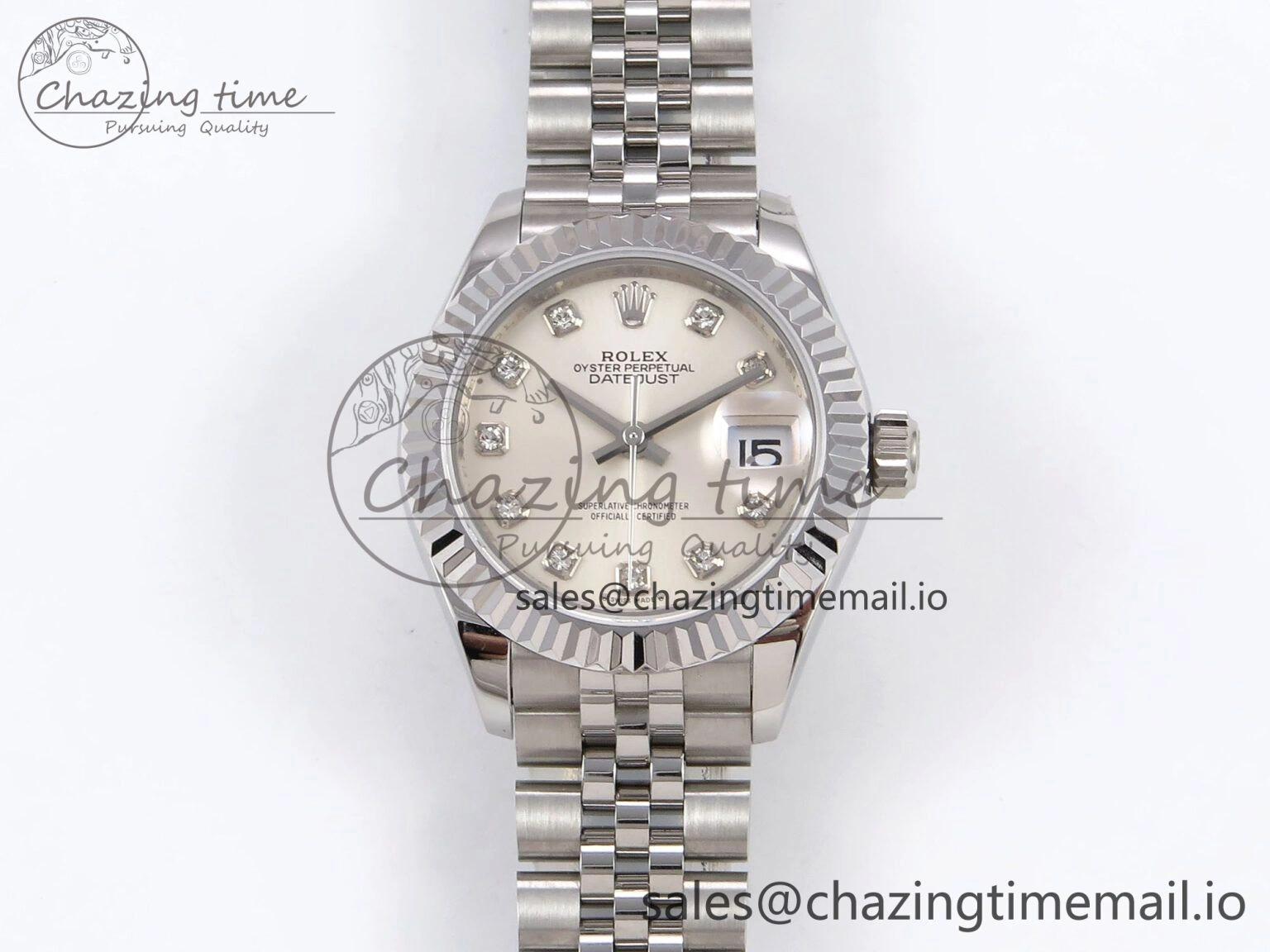 DateJust 28MM 279174 SS GMF 1:1 Best Edition 904L Steel Silver Diamonds Dial on Jubilee Bracelet A2671