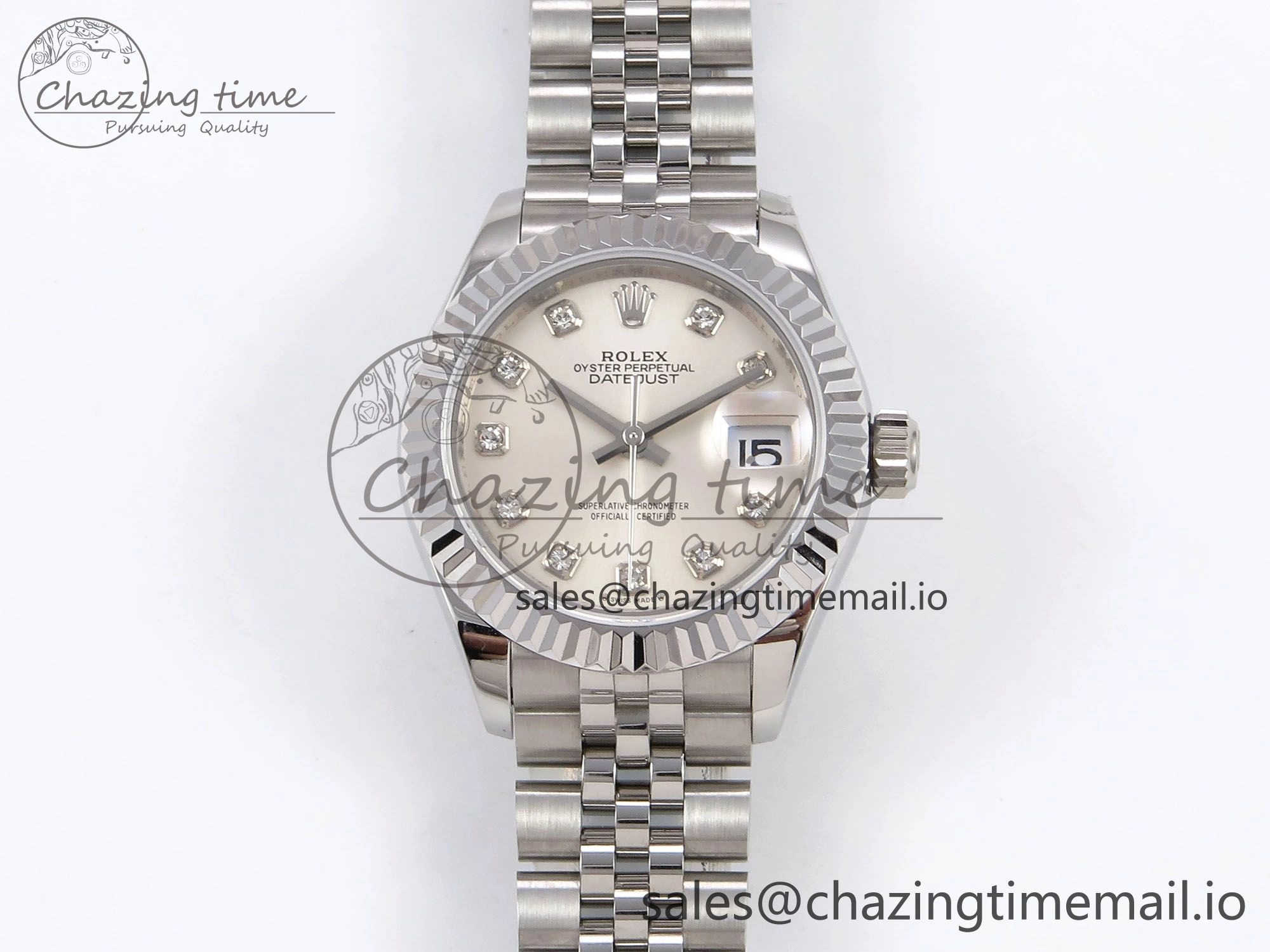 DateJust 28MM 279174 SS GMF 1:1 Best Edition 904L Steel Silver Diamonds Dial on Jubilee Bracelet A2671