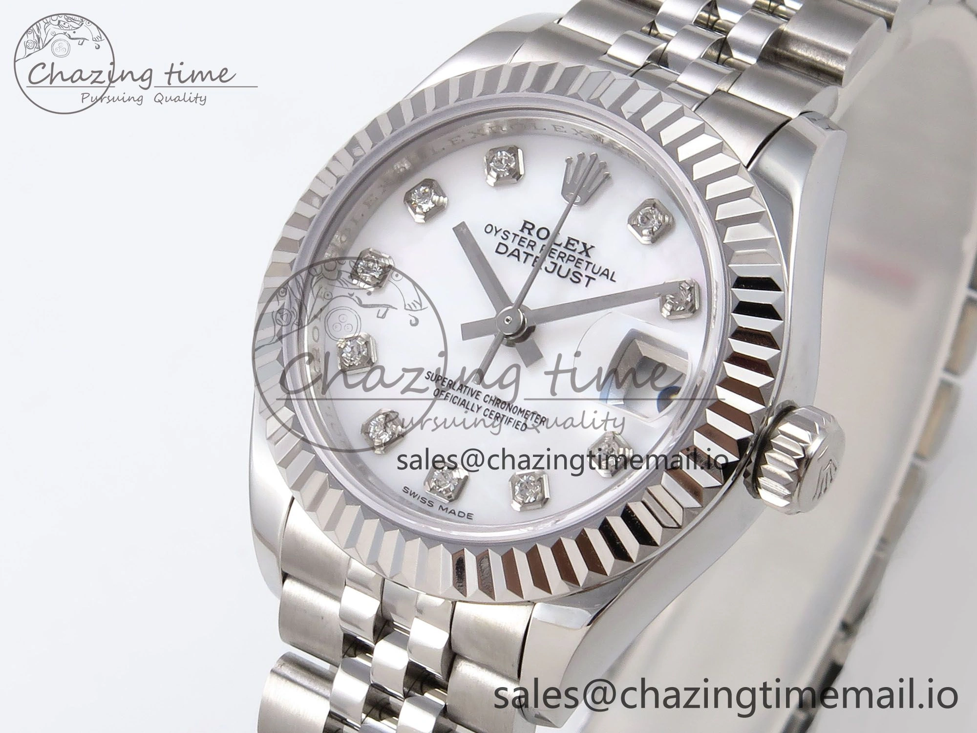 DateJust 28MM 279174 SS GMF 1:1 Best Edition 904L Steel White Diamonds Dial on Jubilee Bracelet A2671