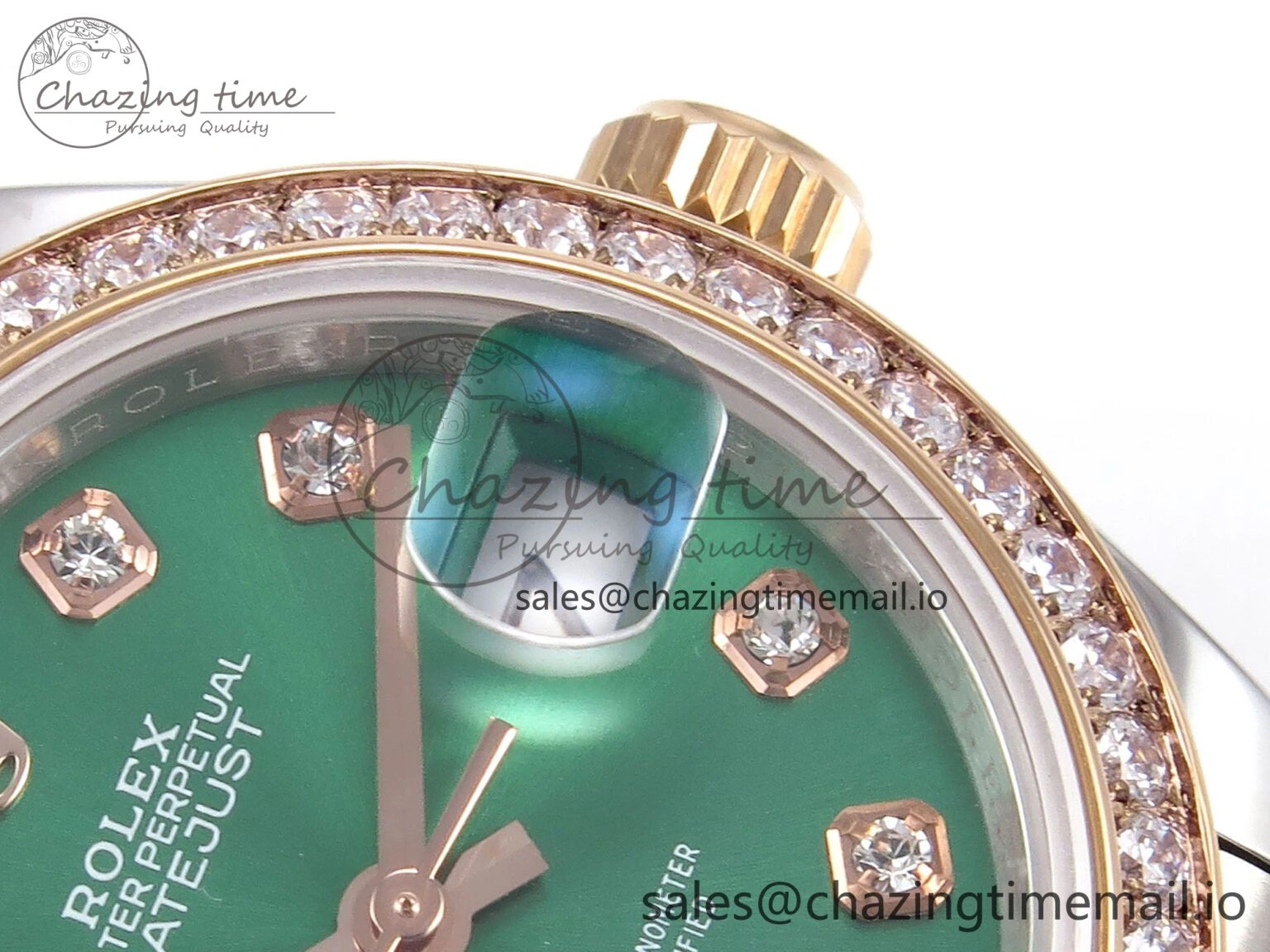 DateJust 28MM 279381RBR SS RG GMF 1:1 Best Edition 904L Steel Green Dimonds Dial on Jubilee Bracelet A2671