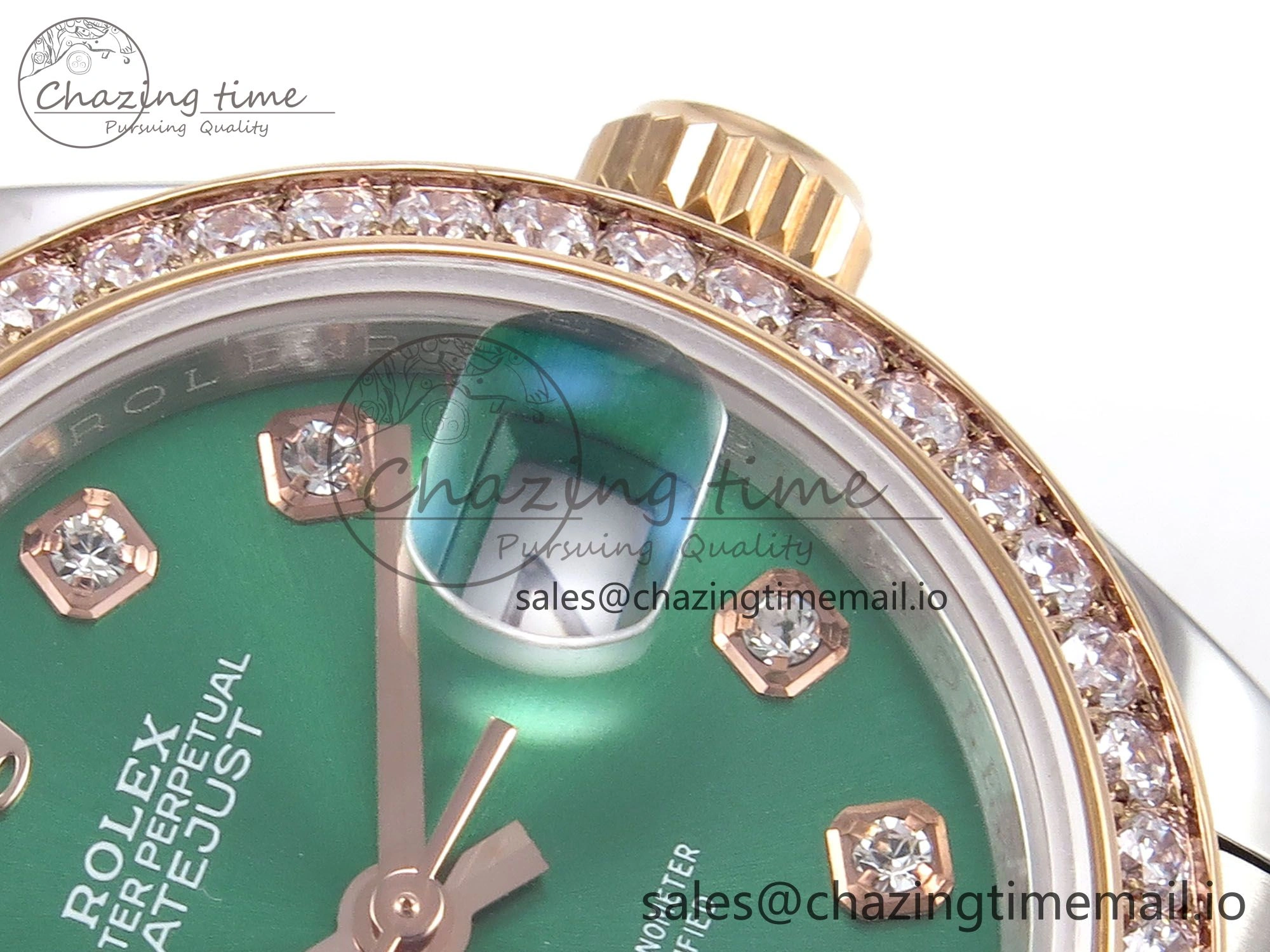 DateJust 28MM 279381RBR SS RG GMF 1:1 Best Edition 904L Steel Green Dimonds Dial on Jubilee Bracelet A2671