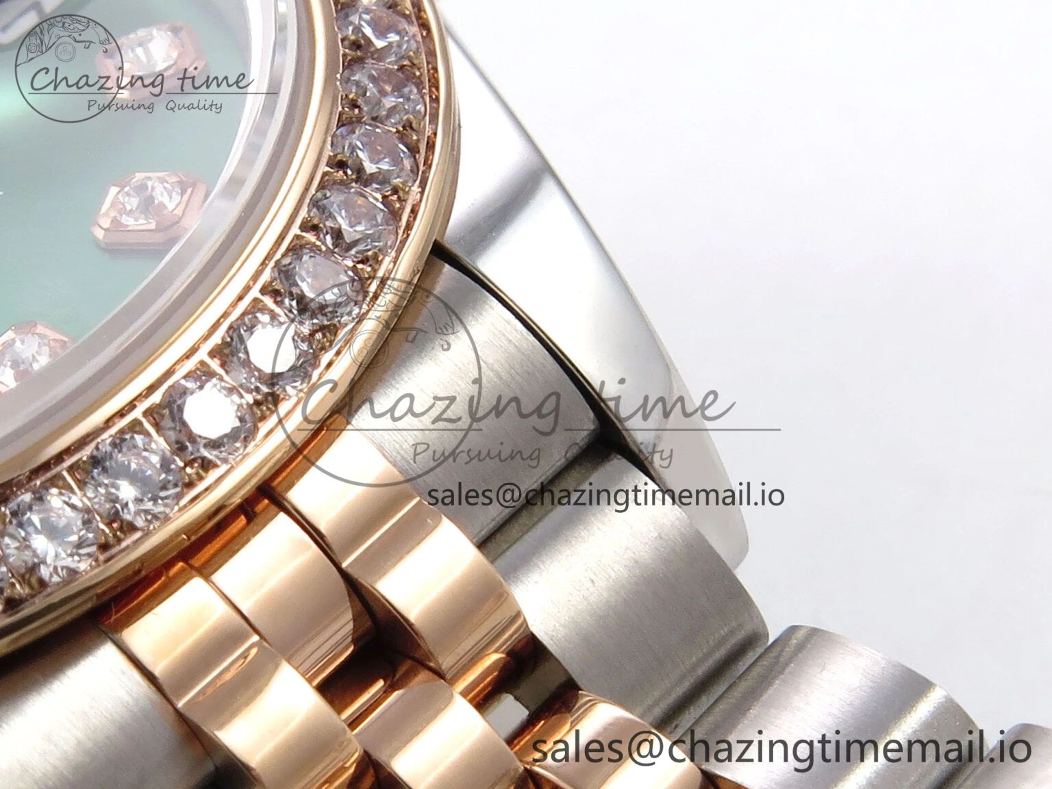 DateJust 28MM 279381RBR SS RG GMF 1:1 Best Edition 904L Steel Green Dimonds Dial on Jubilee Bracelet A2671