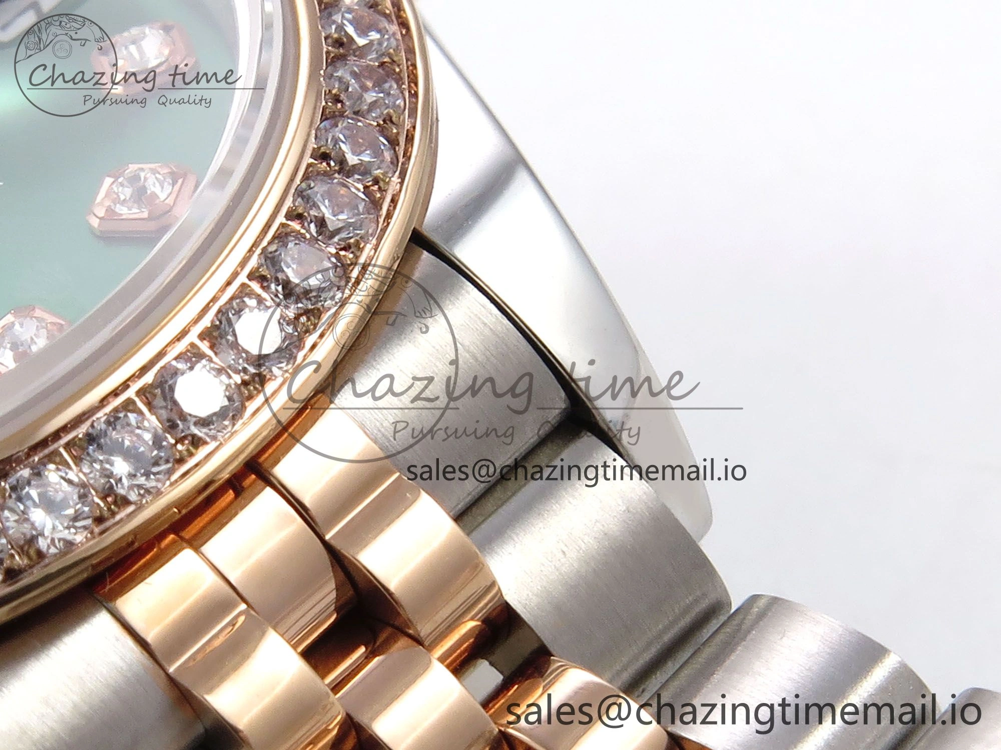 DateJust 28MM 279381RBR SS RG GMF 1:1 Best Edition 904L Steel Green Dimonds Dial on Jubilee Bracelet A2671