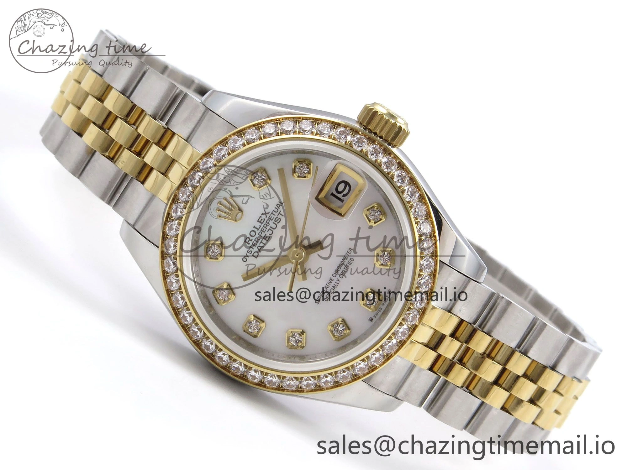 DateJust 28MM 279383RBR SS YG GMF 1:1 Best Edition 904L Steel White MOP Diamonds Dial on Jubilee Bracelet A2671