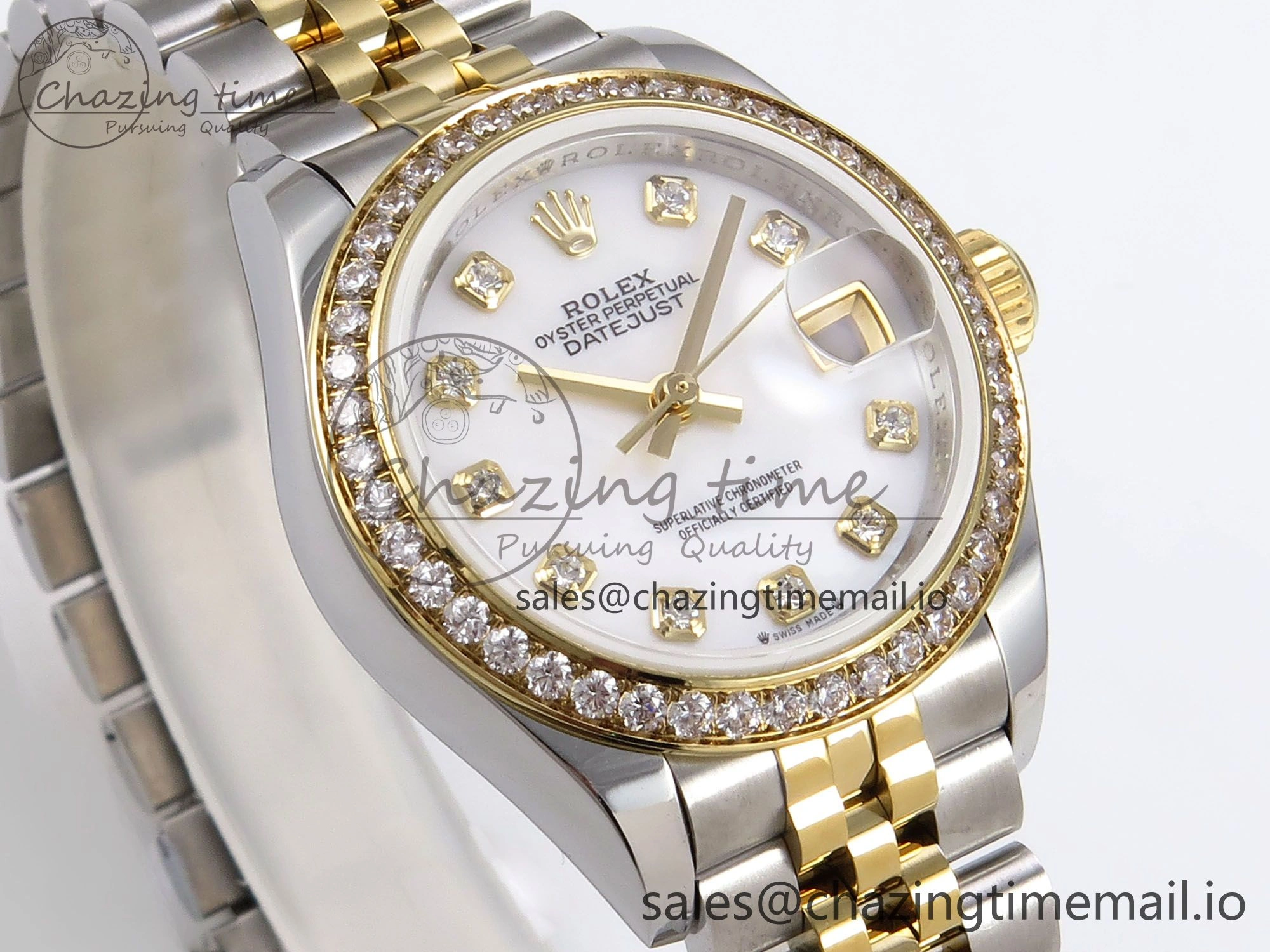DateJust 28MM 279383RBR SS YG GMF 1:1 Best Edition 904L Steel White MOP Diamonds Dial on Jubilee Bracelet A2671